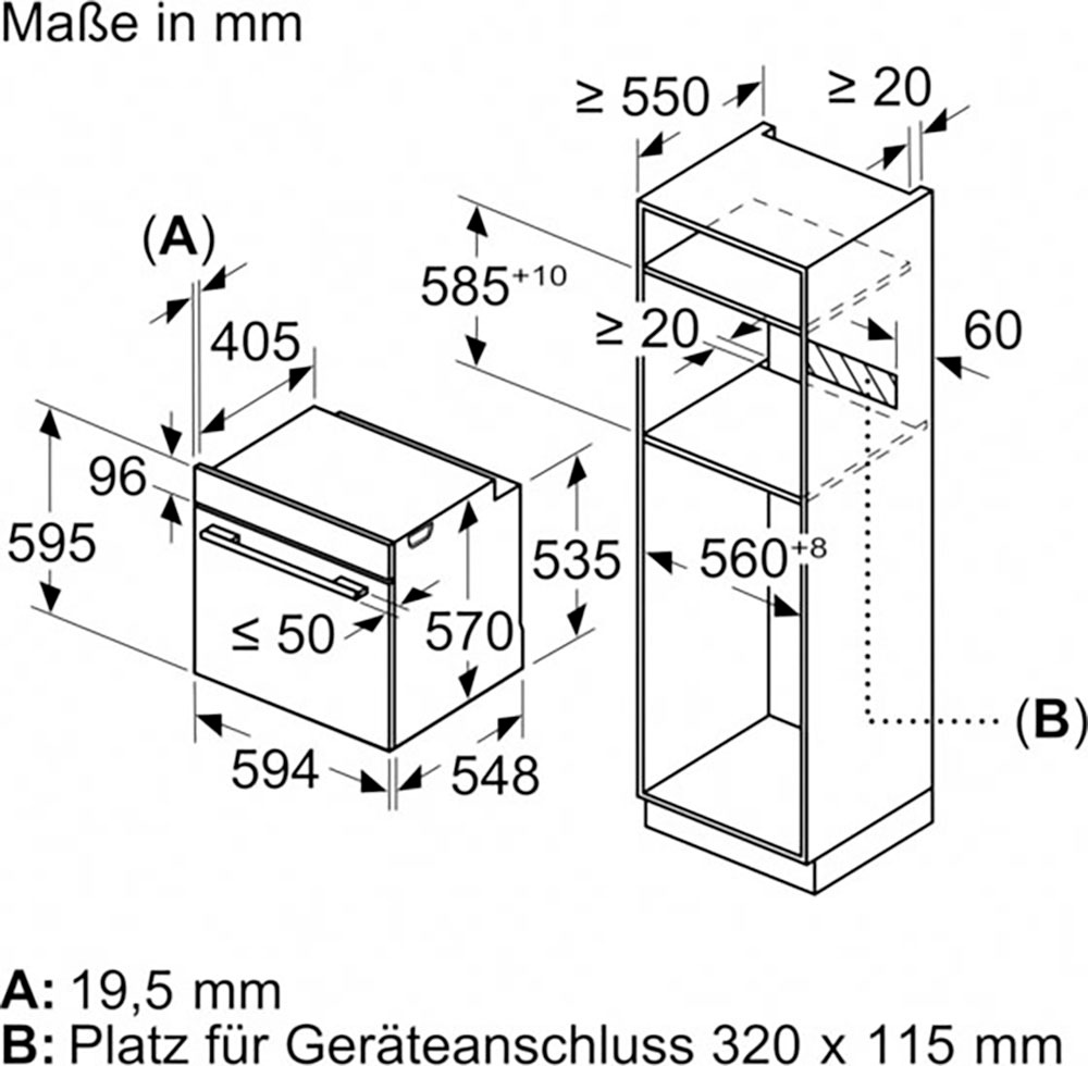 Constructa Backofen-Set »CX5PM801«, mit Teleskopauszug nachrüstbar, Pyrolyse-Selbstreinigung