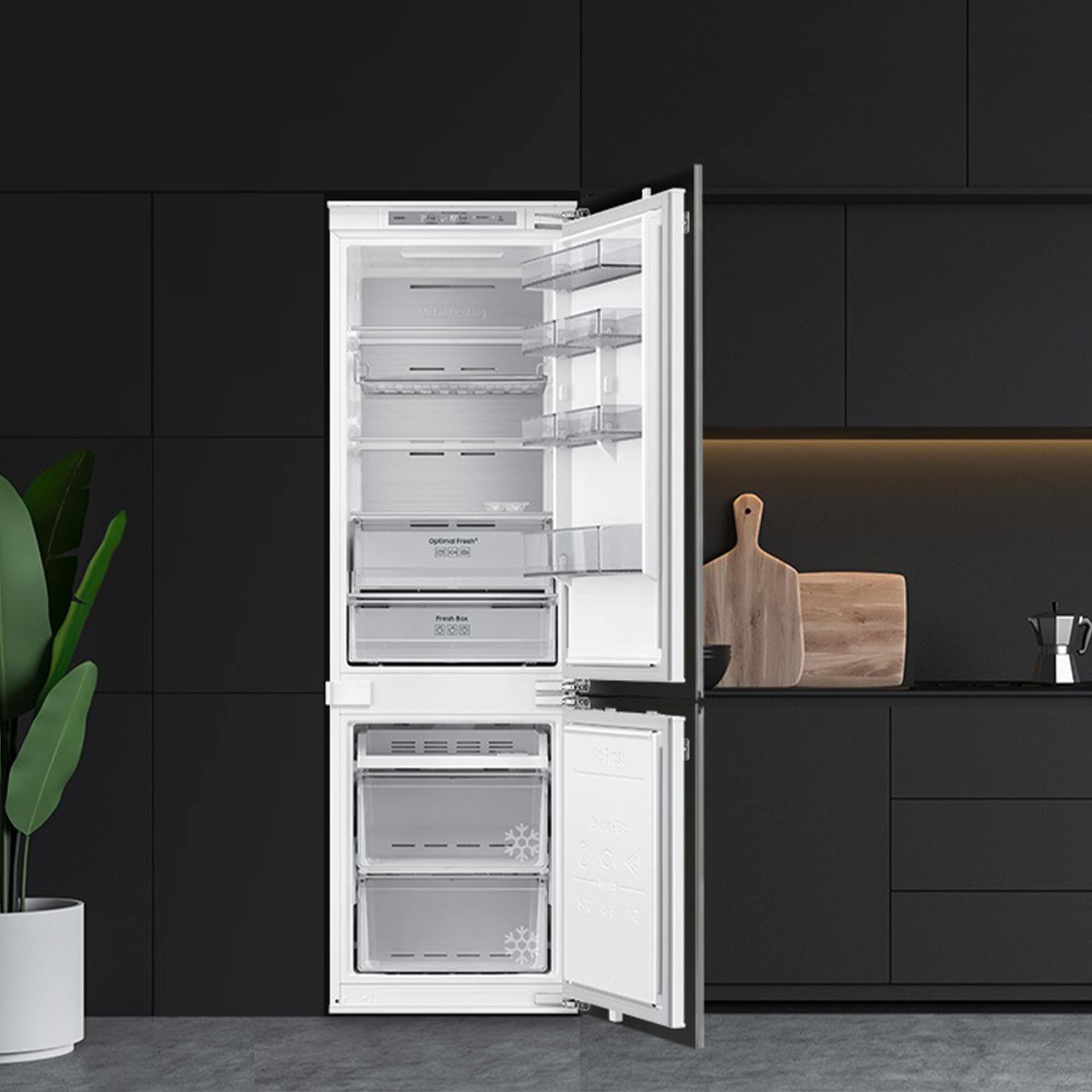 Samsung Einbaukühlgefrierkombination BRB8OF »BRB80F30ADFO«, All‑Around Cooling ‑ Gleichmäßige Kühlung
