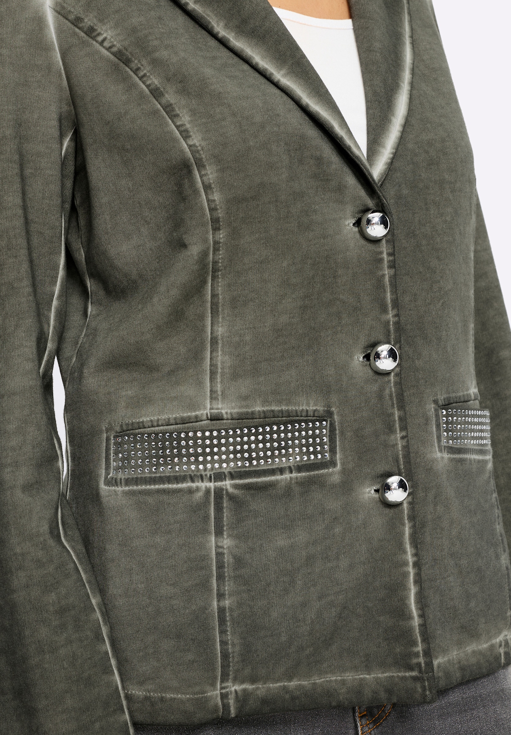 heine Sweatblazer »Sweatblazer Sweatblazer mit Ziersteinen«