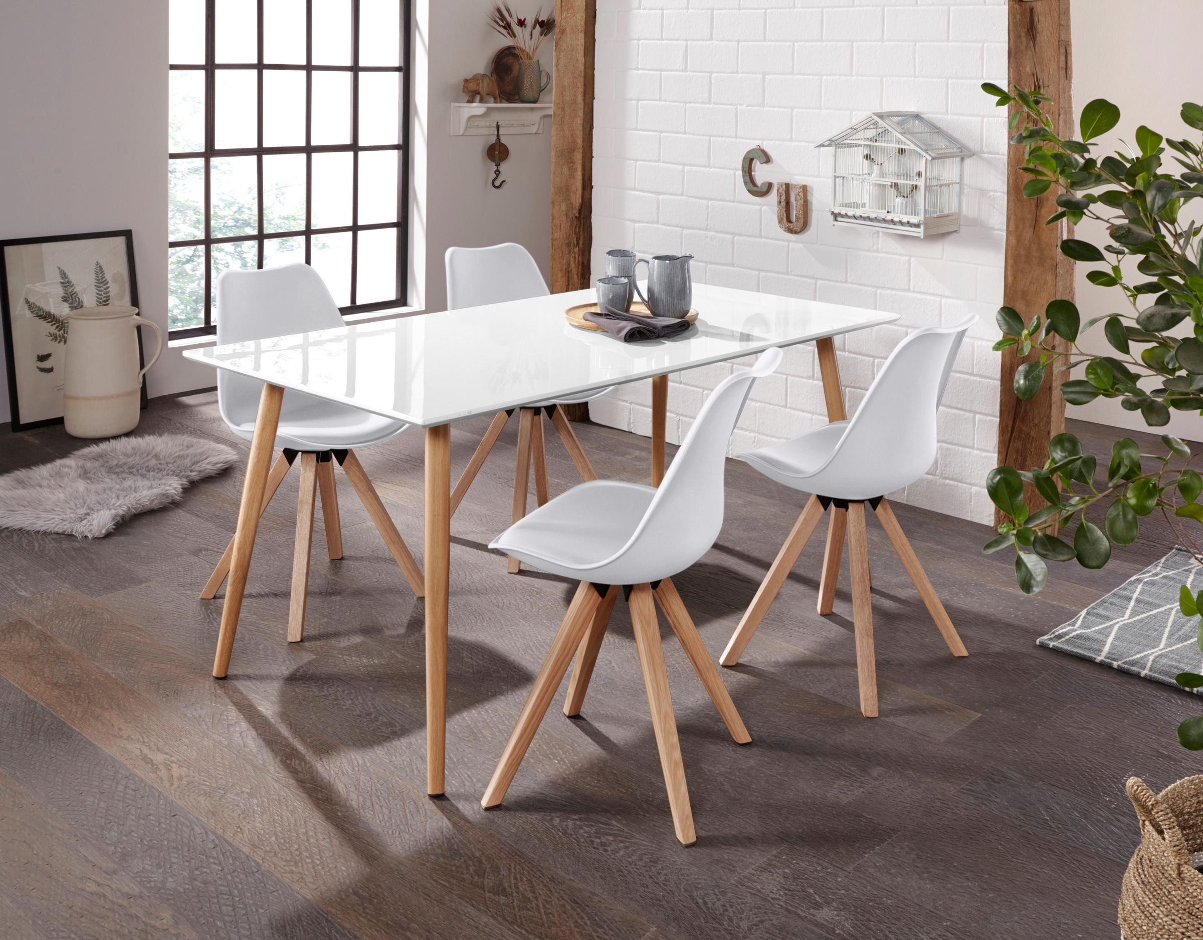 Homexperts Esszimmerstuhl »Kaja«, (Set), 2 St., Kunstleder, Sitzschale mit Sitzkissen in Kunstleder
