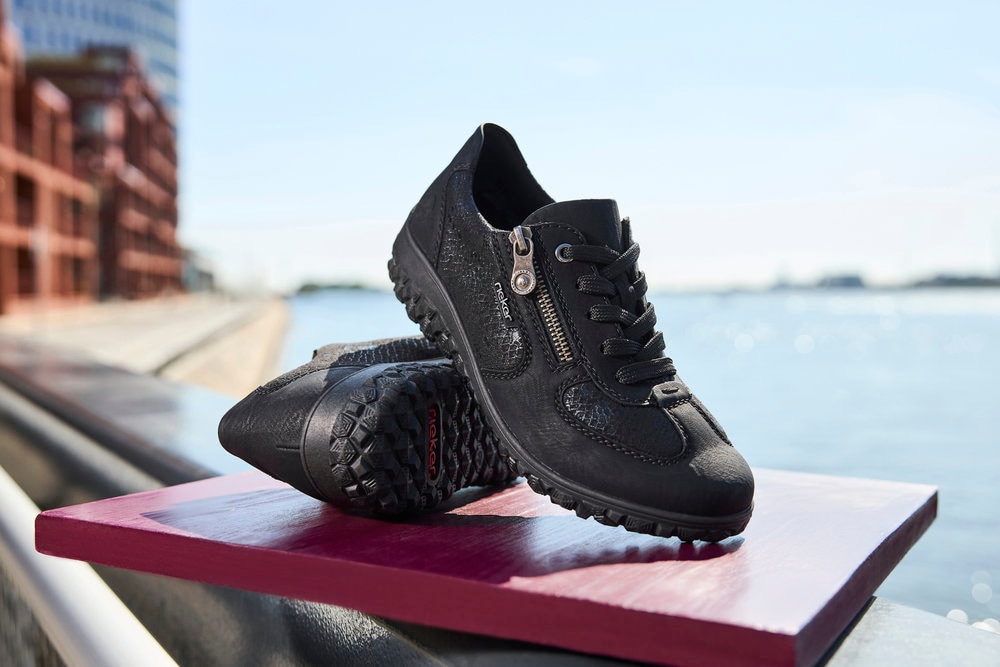 Rieker Keilsneaker  Schnürschuh, Halbschuh, Freizeitsneaker mit Reißverschluss