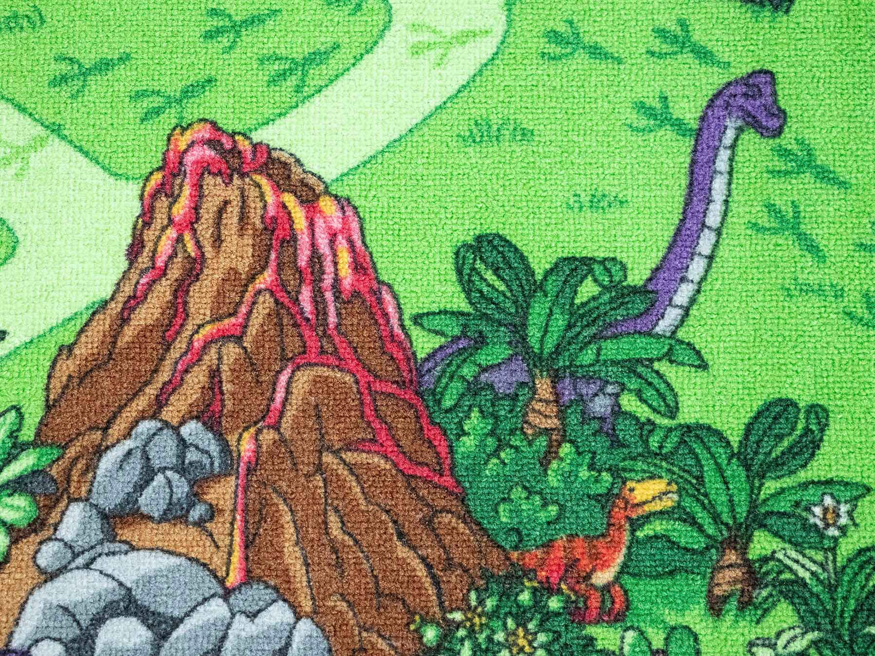 Primaflor-Ideen in Textil Kinderteppich »DINO«, rechteckig, 6,5 mm Höhe, Straßen-Spiel-Teppich, Motiv Dinosaurier, Kinderzimmer