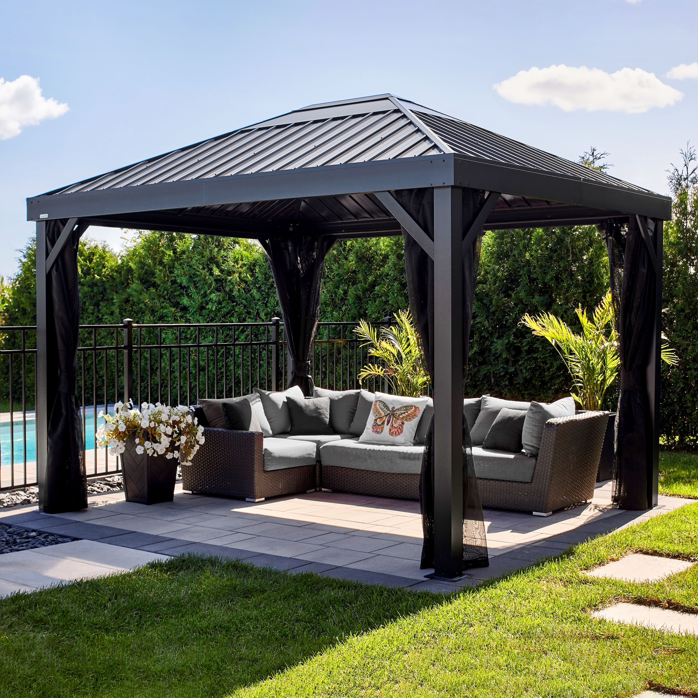 Sojag Pavillon »Kiruna 1012 Anthrazit« 299,3x364,3x297,6cm