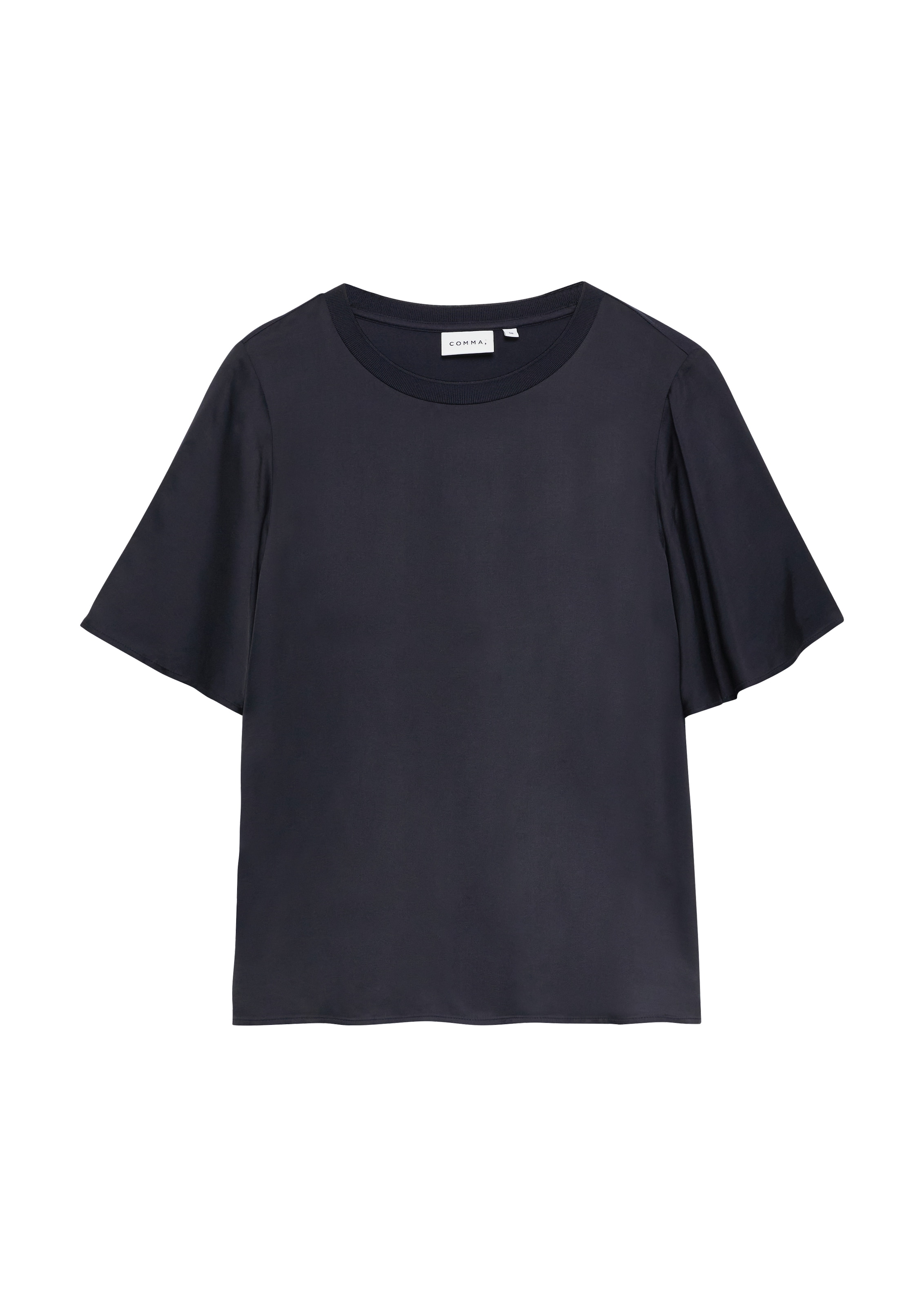 Comma T-Shirt mit geripptem Ausschnitt