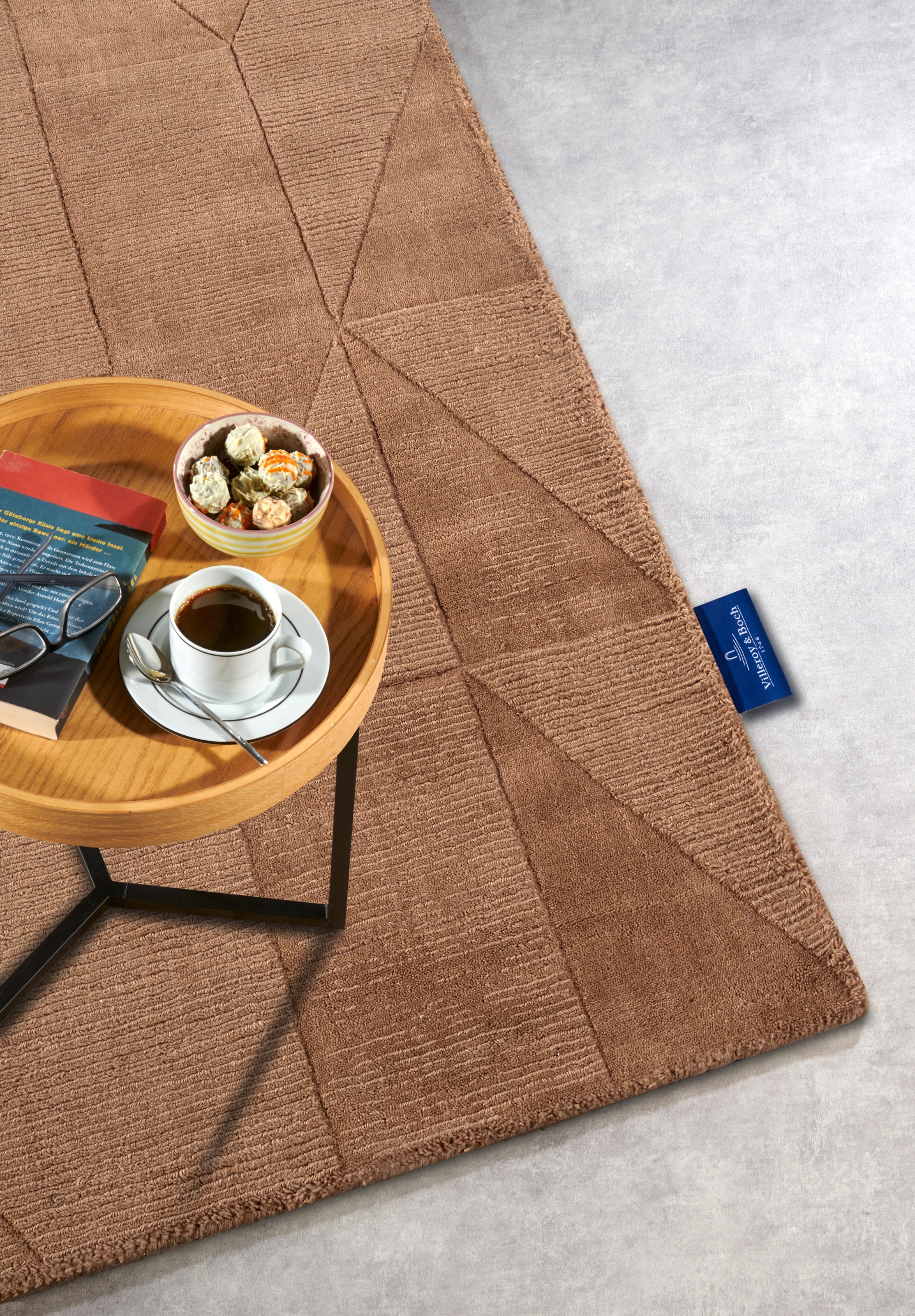 Villeroy & Boch Wollteppich »Ursule«, rechteckig, 10 mm Höhe, Läufer, handgewebt, Wolle, Natur, Wohnzimmer, Geometrie, Boho