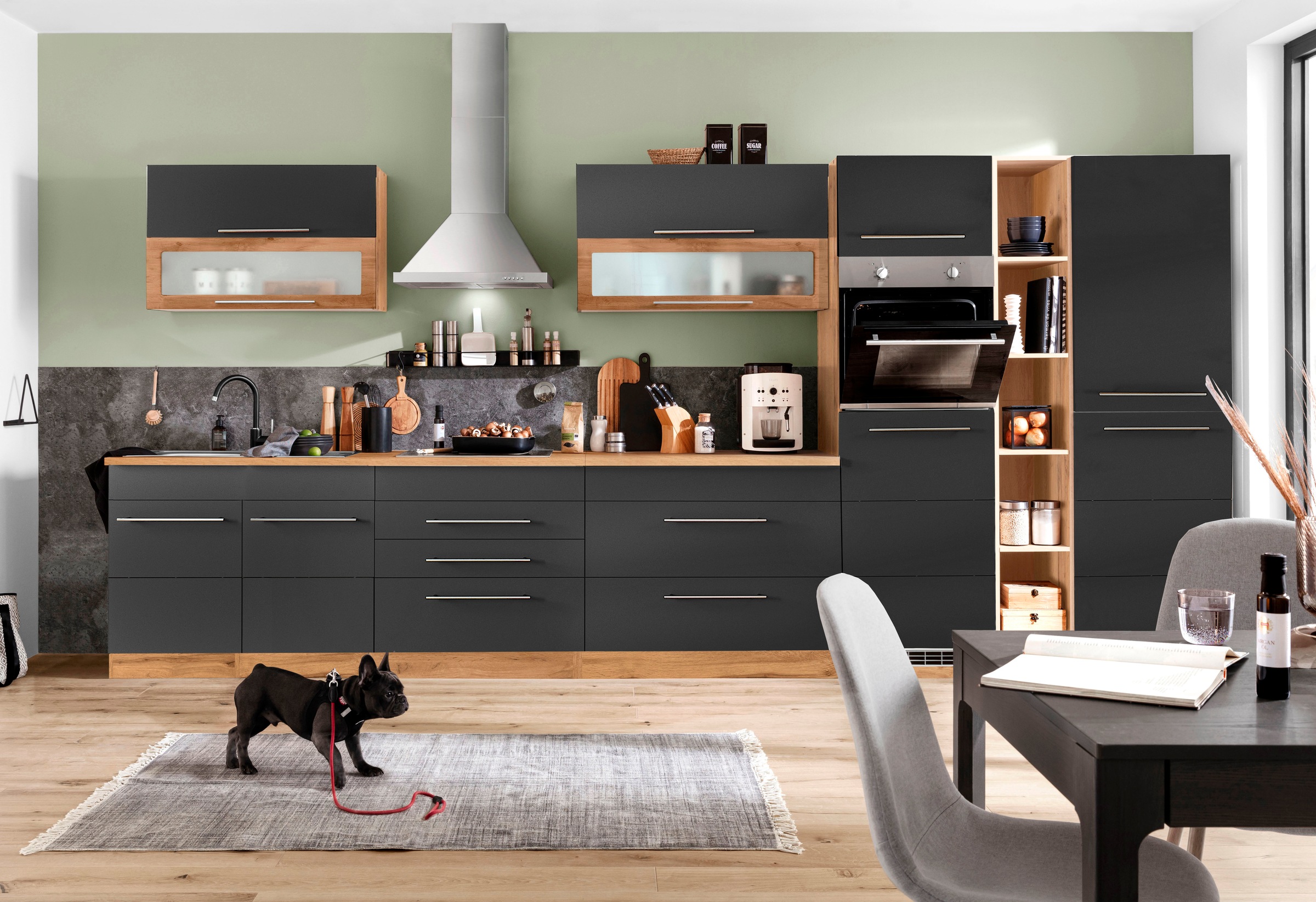 KOCHSTATION Küchenzeile »KS-Wien« Breite 430 cm, wahlweise mit E-Geräten und Induktion