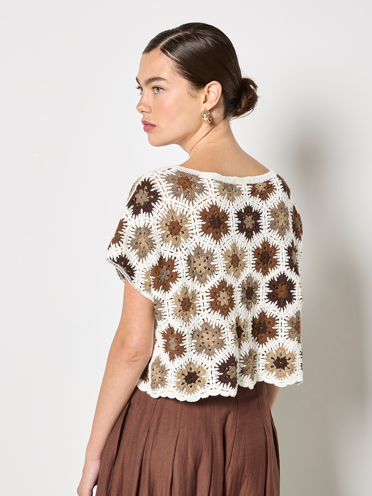 Apricot Stricktop »Hexagon Flowers Crochet Top« mit Häkeldetails