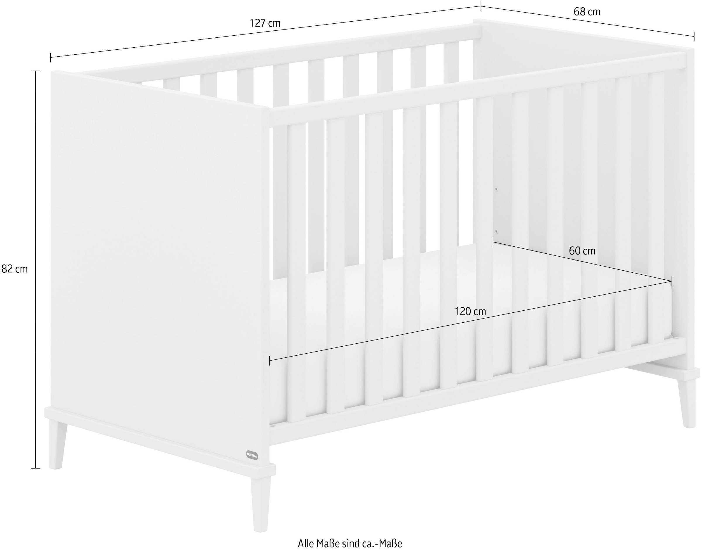 YUNY by PAIDI Babybett »SISTER LOU in Beige« Gitterbett höhenverstellbar, Kinderbett