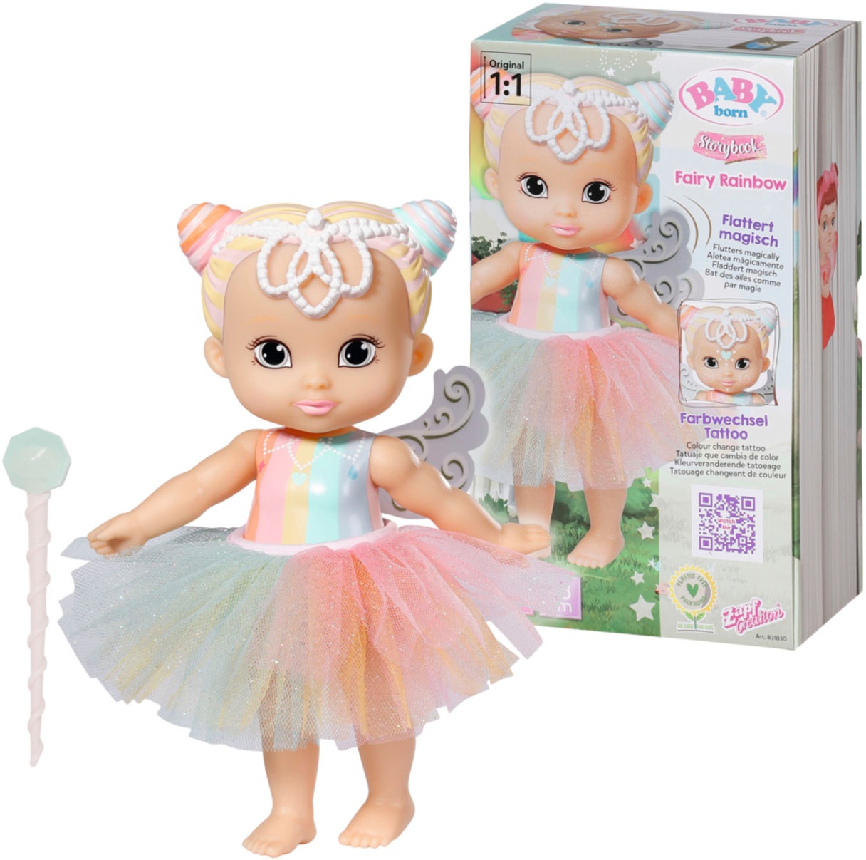 Baby Born Stehpuppe »Storybook Fairy Rainbow, 18 cm«, mit Lichteffekten