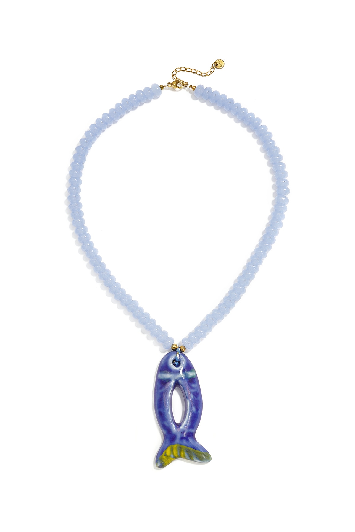 Adelia´s Kette mit Anhänger »Halskette mit Keramikperlen und Fischanhänger, 41 cm + 5 cm« Trendiger Modeschmuck mit markantem Fischanhänger