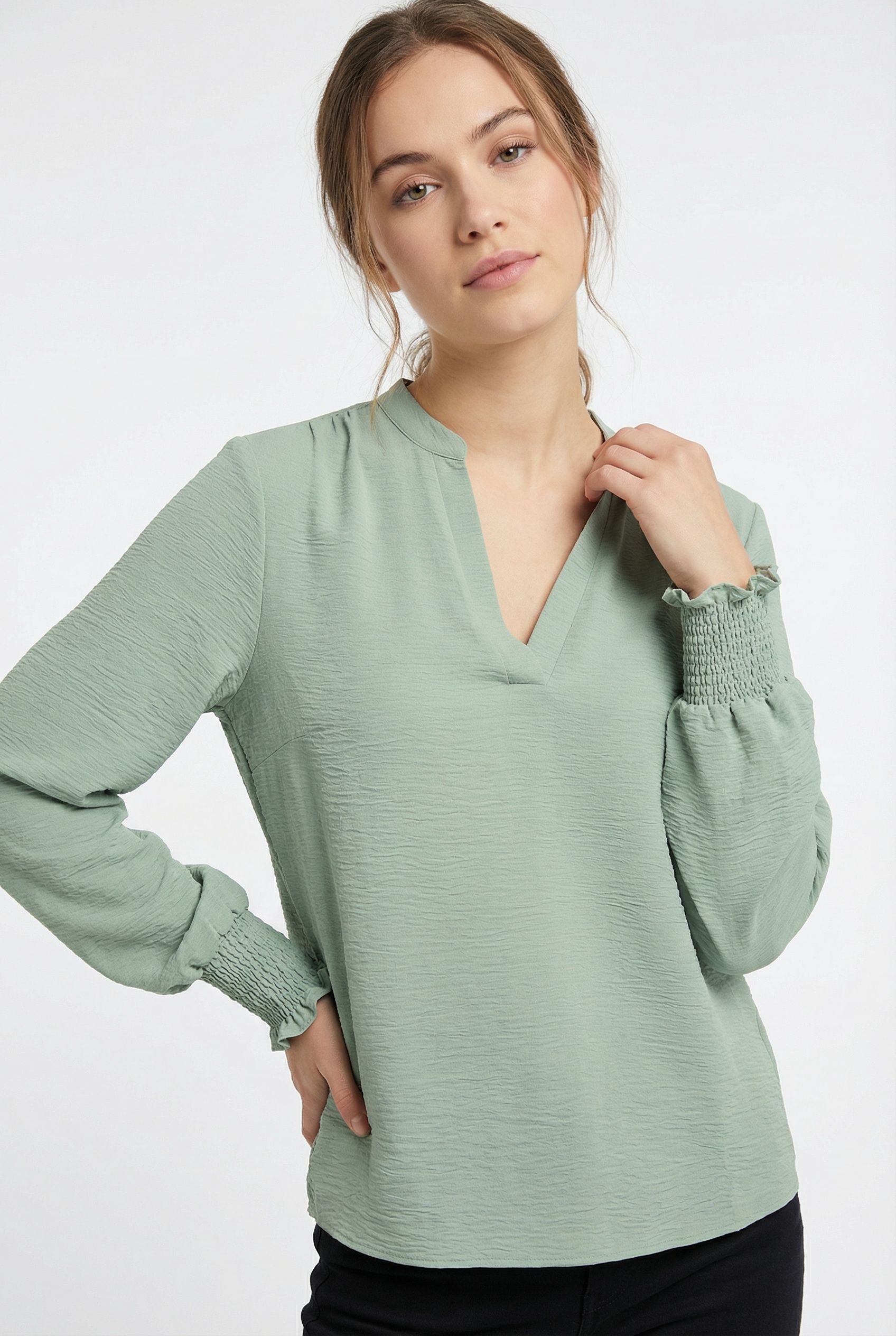 ONLY CARMAKOMA Shirtbluse »CARMETTA LIFE V-NECK TOP WVN NOOS« Kunstfaser, regular fit