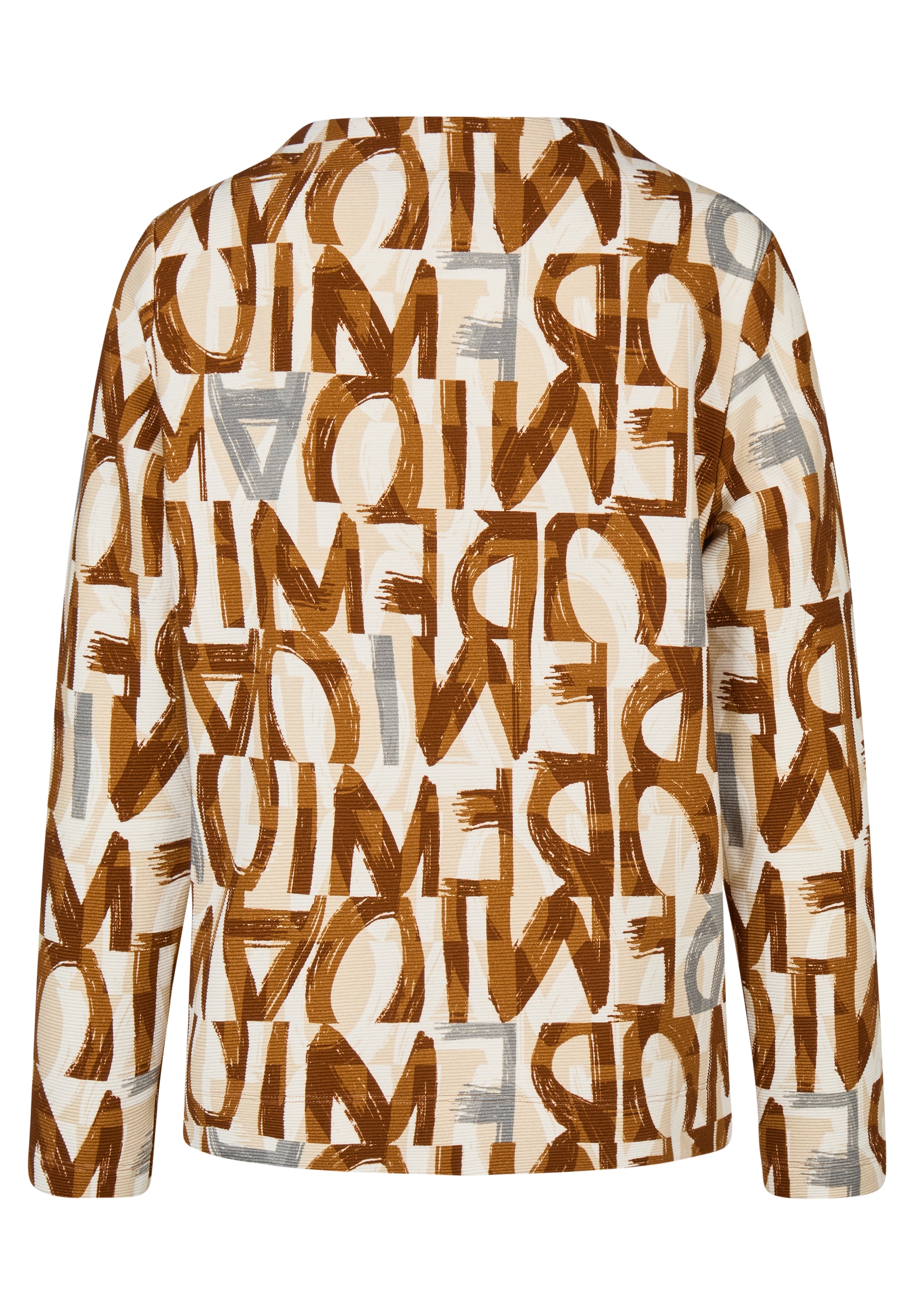 Rabe Langarmshirt mit Allover-Print und Stehkragen