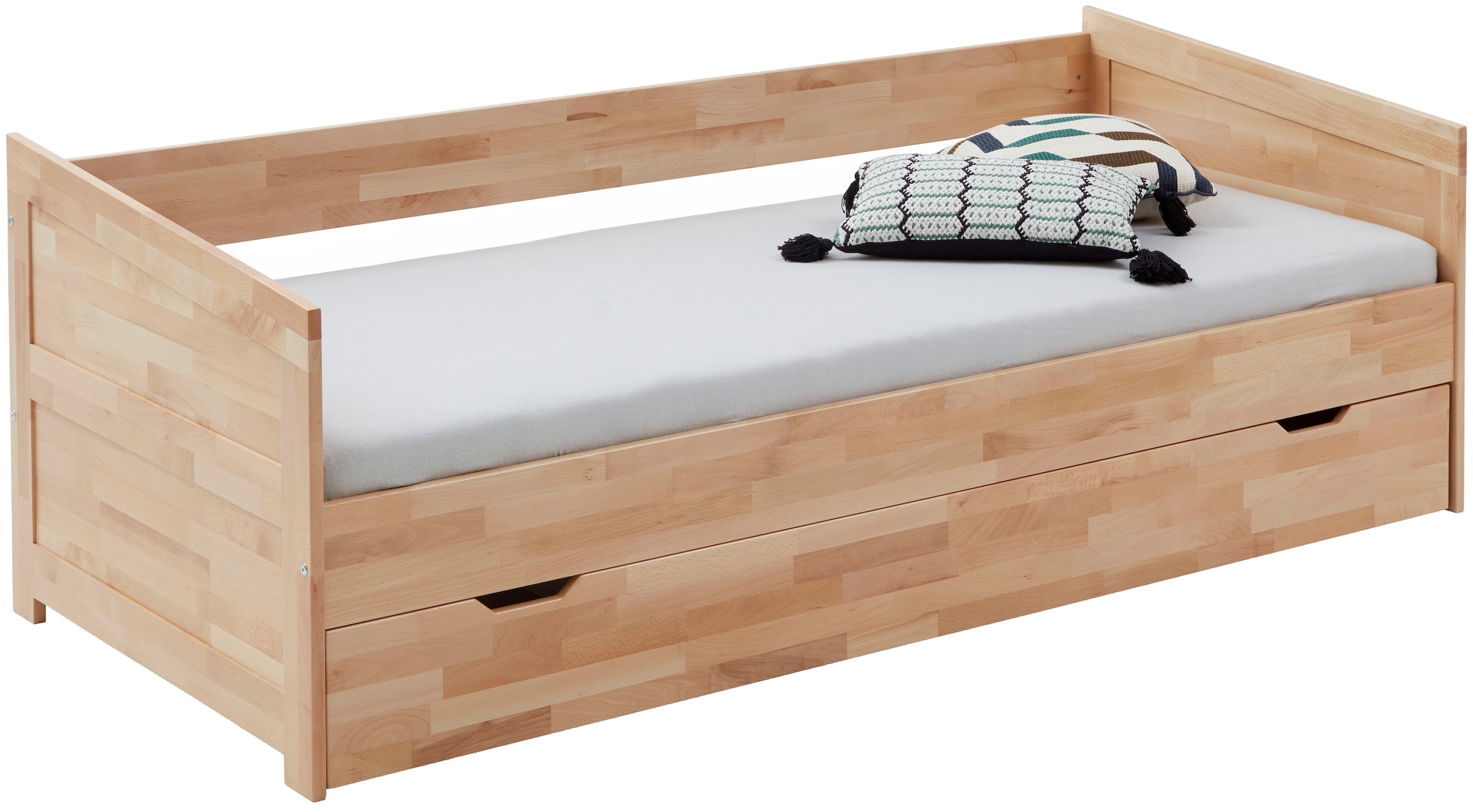 Relita Funktionsbett »Funktionsbett Nina«, Funktionsbett mit Bettschublade, Buche massiv lackiert