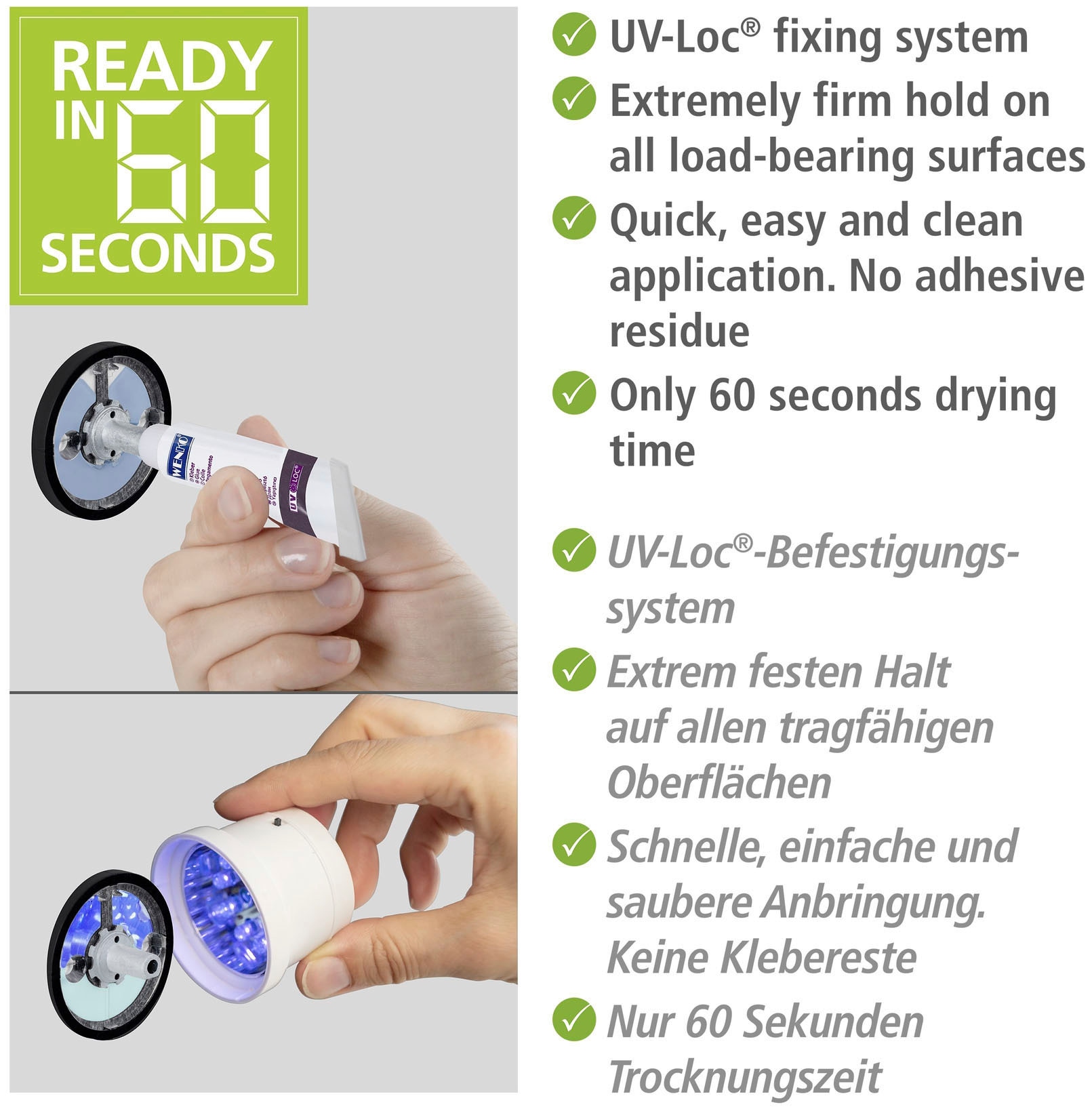 WENKO Handtuchstange »UV-Loc® Isera« befestigen ohne Bohren