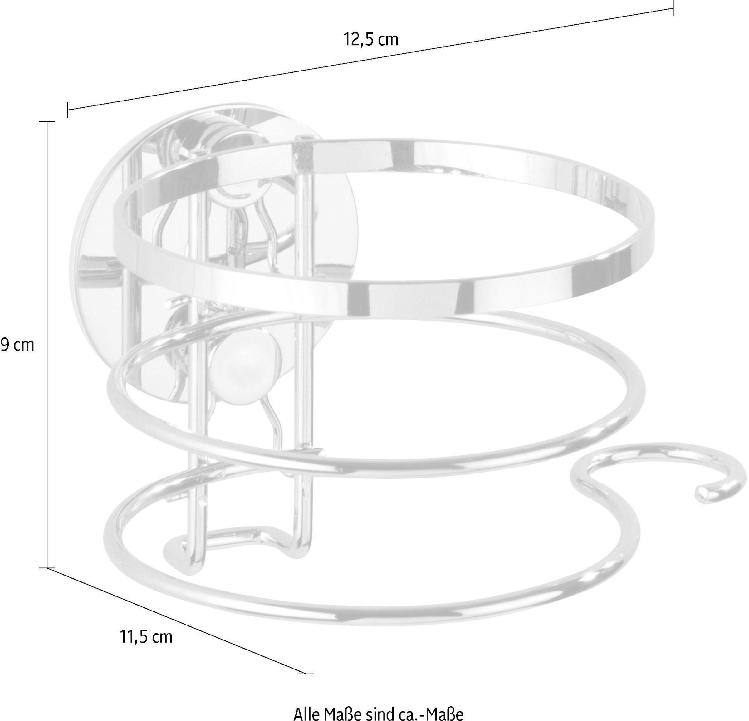 WENKO Haartrockner-Halter »Vacuum-loc Quadro«, Edelstahl, glänzend,  silberfarben 