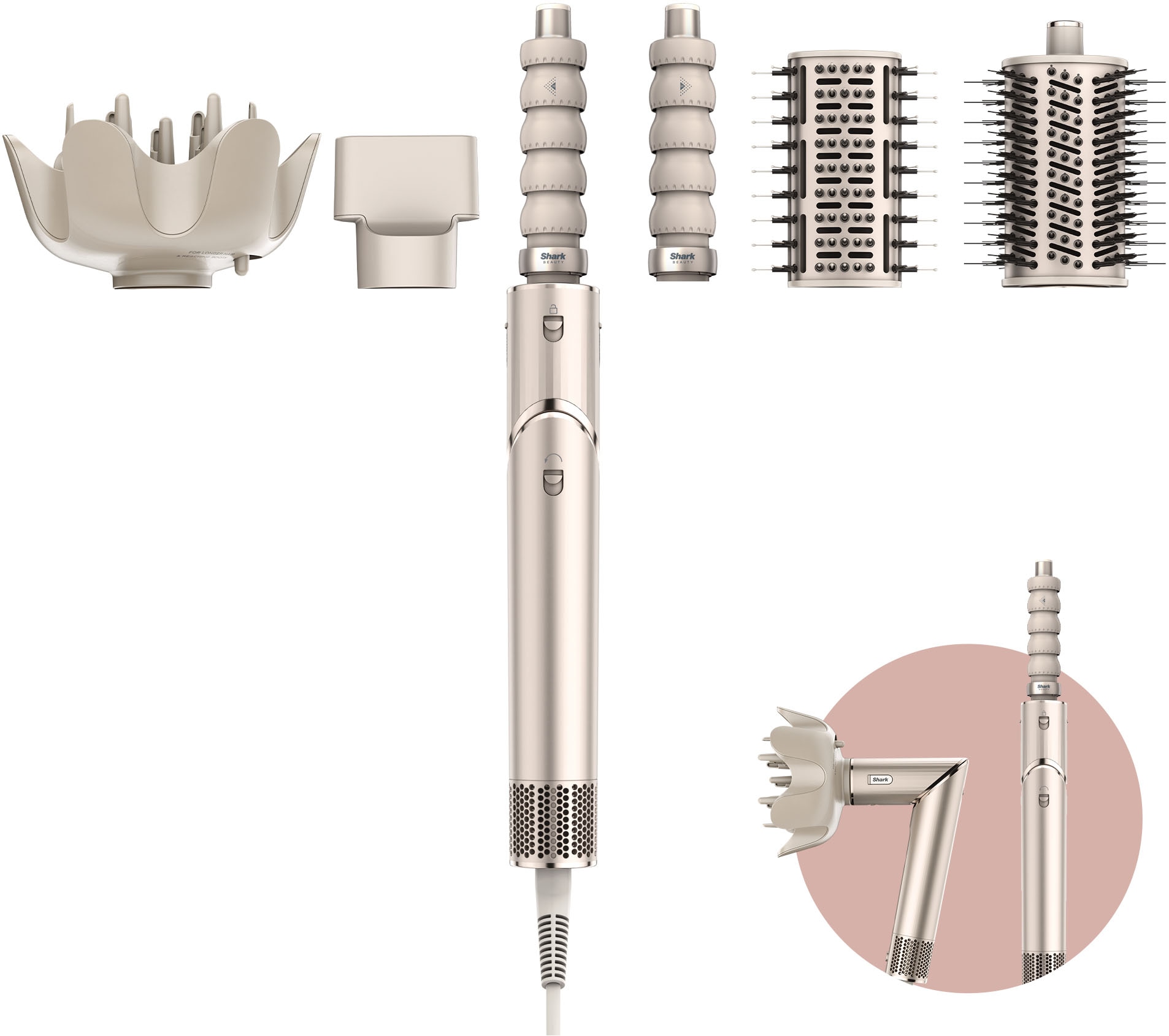 Shark Multihaarstyler »FlexStyle 5-in-1 Haarstyler und -trockner - Stone HD446SLEU«, 5...