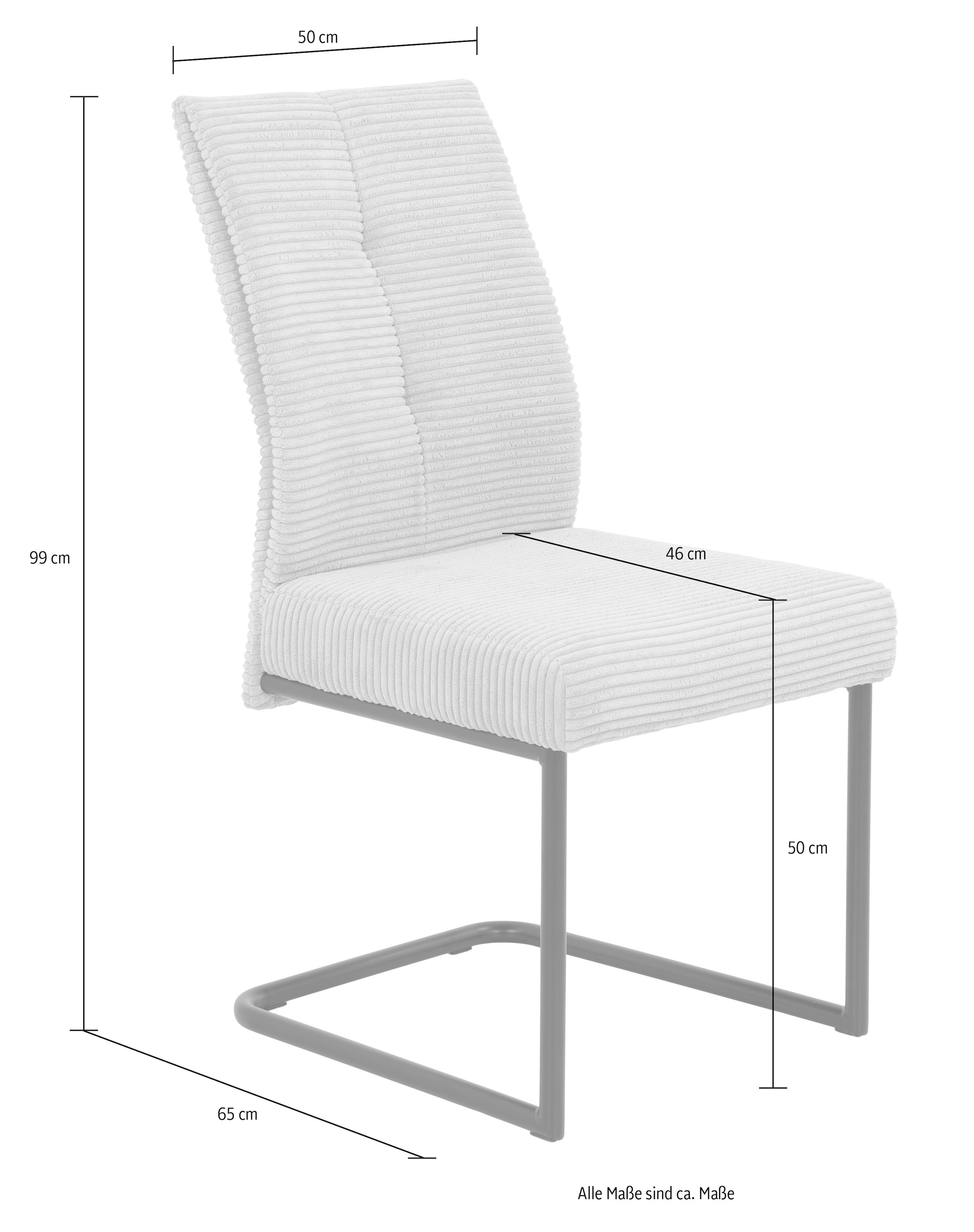 HELA Esszimmerstuhl »Dagmar«, (Set), 1 St., Breitcord, Schwingstuhl mit bequemer Federkern Polsterung, Cord Bezug