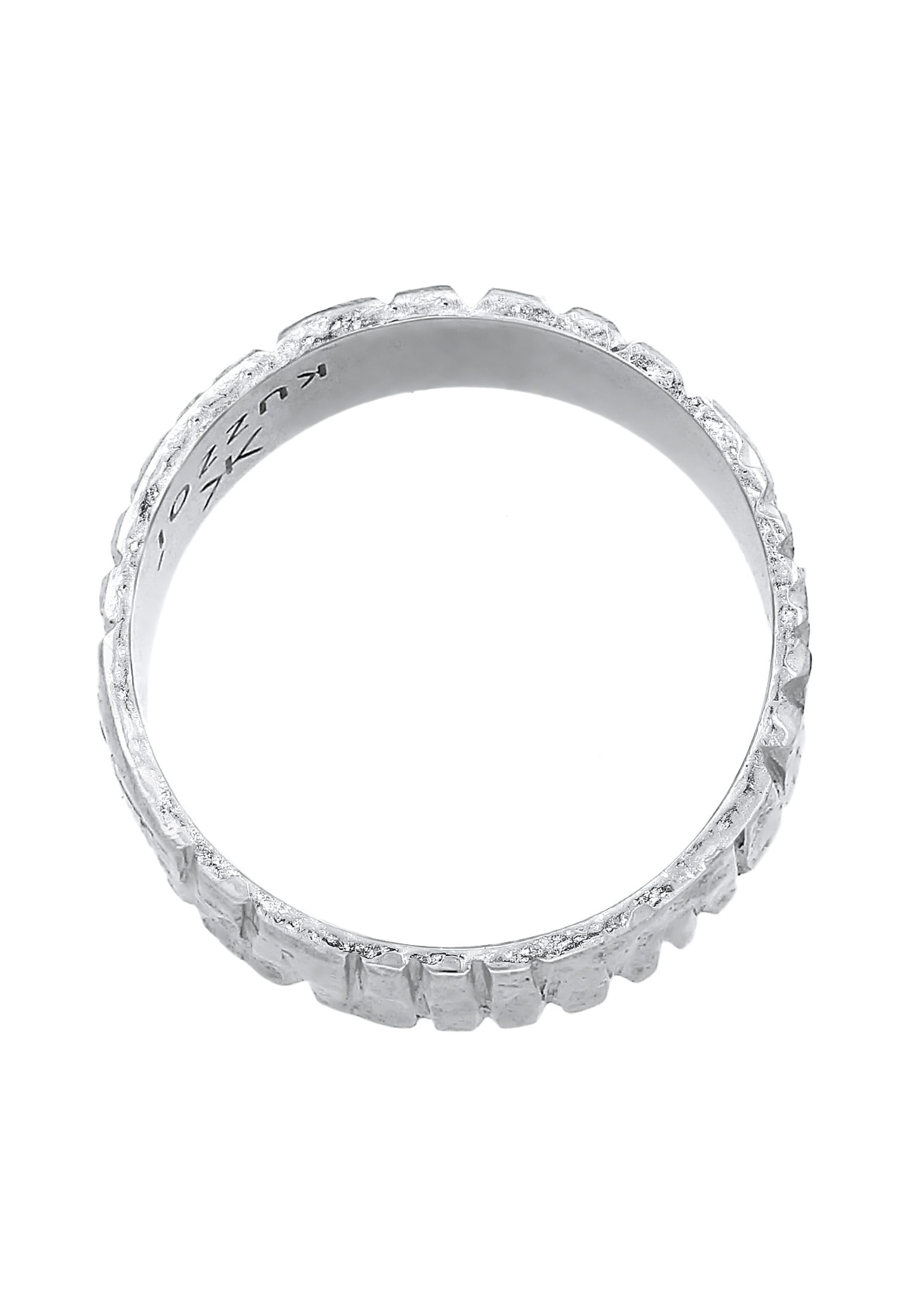 Kuzzoi Silberring »Ring Bandring Breit Struktur Gehämmert 925 Silber«