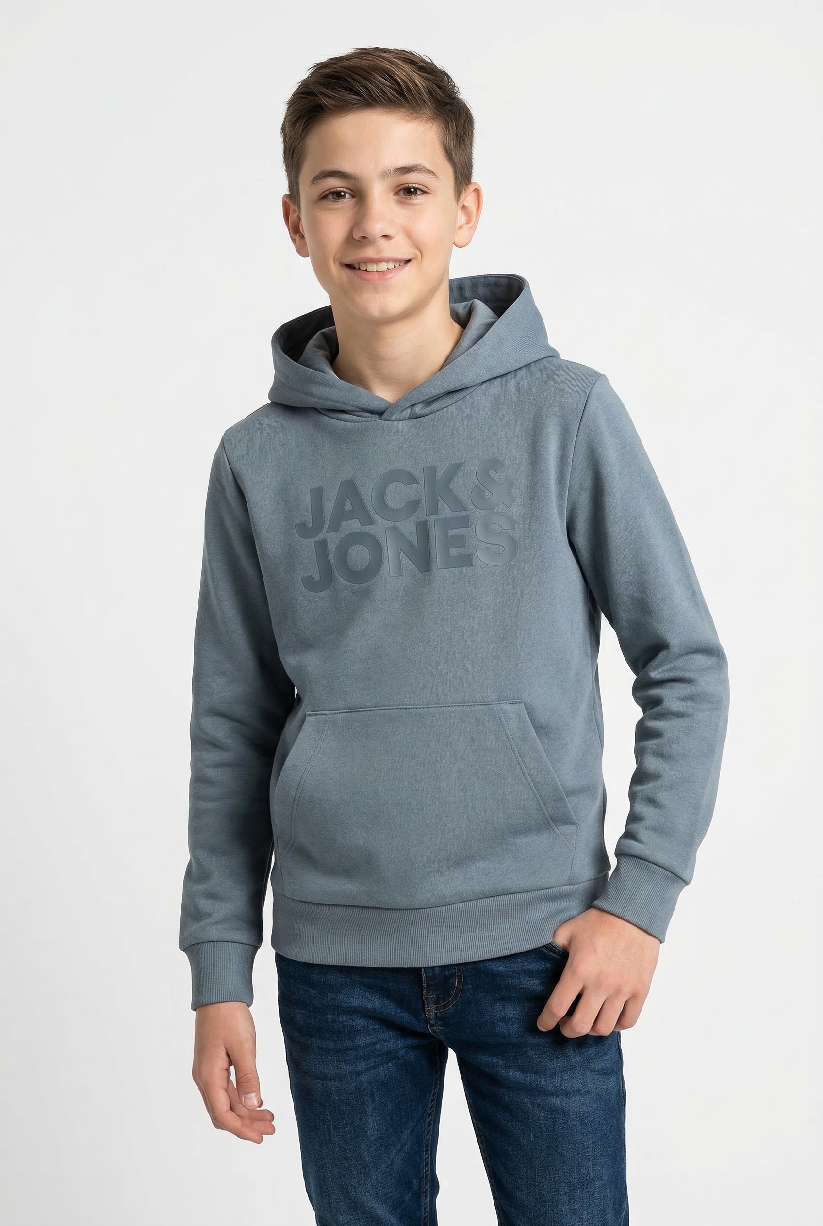 Jack & Jones Junior Kapuzensweatshirt »JJECORP mit Druck, Kängurutasche, pflegeleicht«, Baumwollmischung, regular fit
