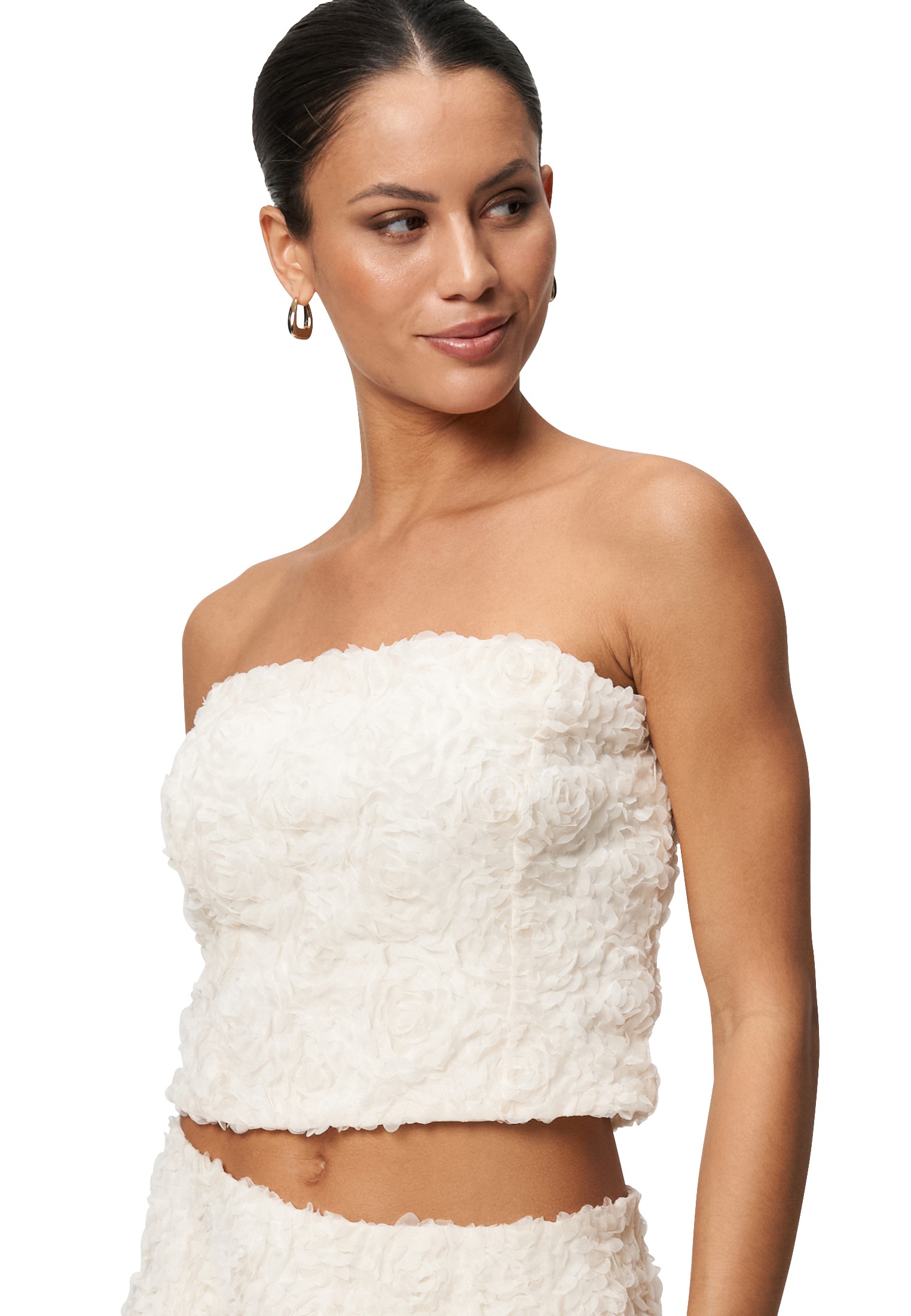 Zero Blusentop »Top mit 3D Blumen«