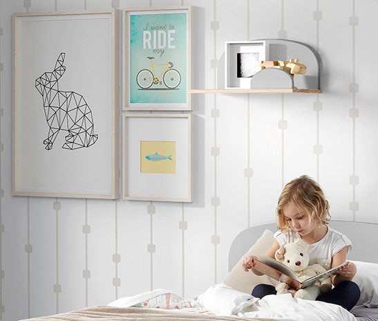 Vipack Kinderregal »Kiddy, Ablage Kiefer massiv, zum hängen«, (B/H/T ca. 45x21x25cm, universell einsetzbar, verschiedene Farben), Wandregal MDF Komponenten lackiert, wahlweise 45cm oder 65cm breit