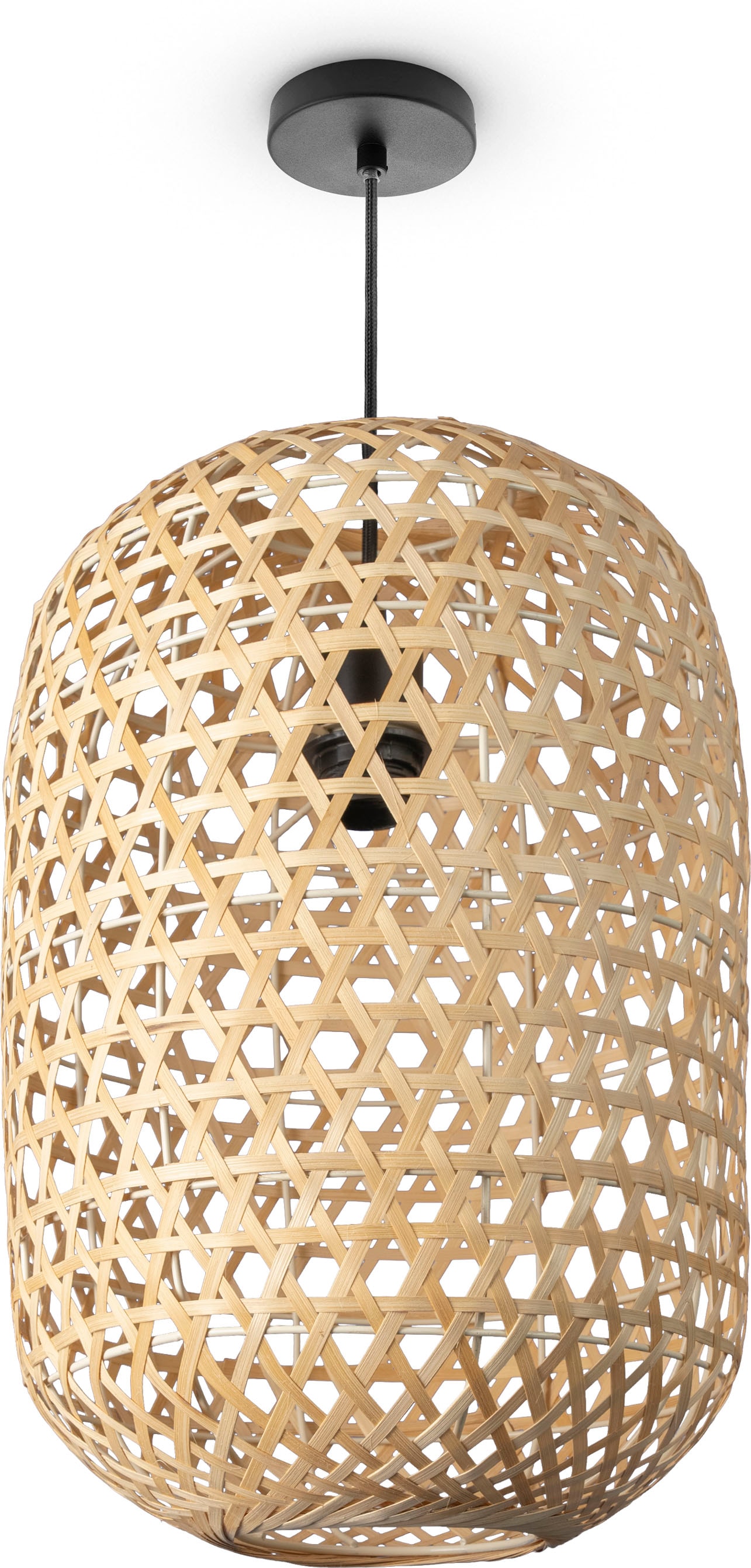 3 Bambus Jahren Paco E27 Home Deckenlampe Korb mit Garantie Rustikal »PUNU«, Natur Boho | Pendelleuchte kaufen Hängend XXL online Pendelleuchte