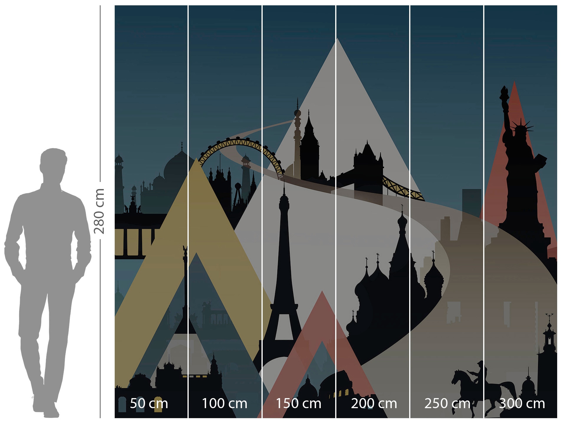 Komar Vliestapete »Digitaldruck Vlies - Sightseeing - Größe 300 x 280 cm«, bedruckt, Kinderzimmer