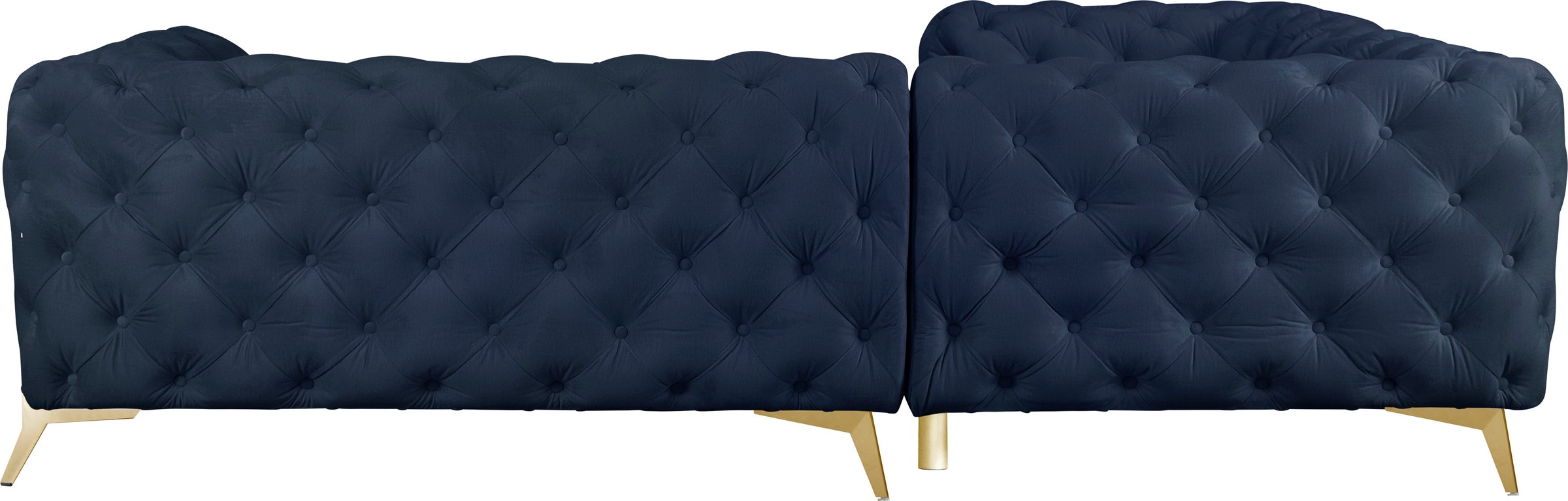 Home affaire Chesterfield-Sofa »Amaury L-Form« moderne Chersterfield-Optik, Breite 262 cm, Fußfarbe wählbar