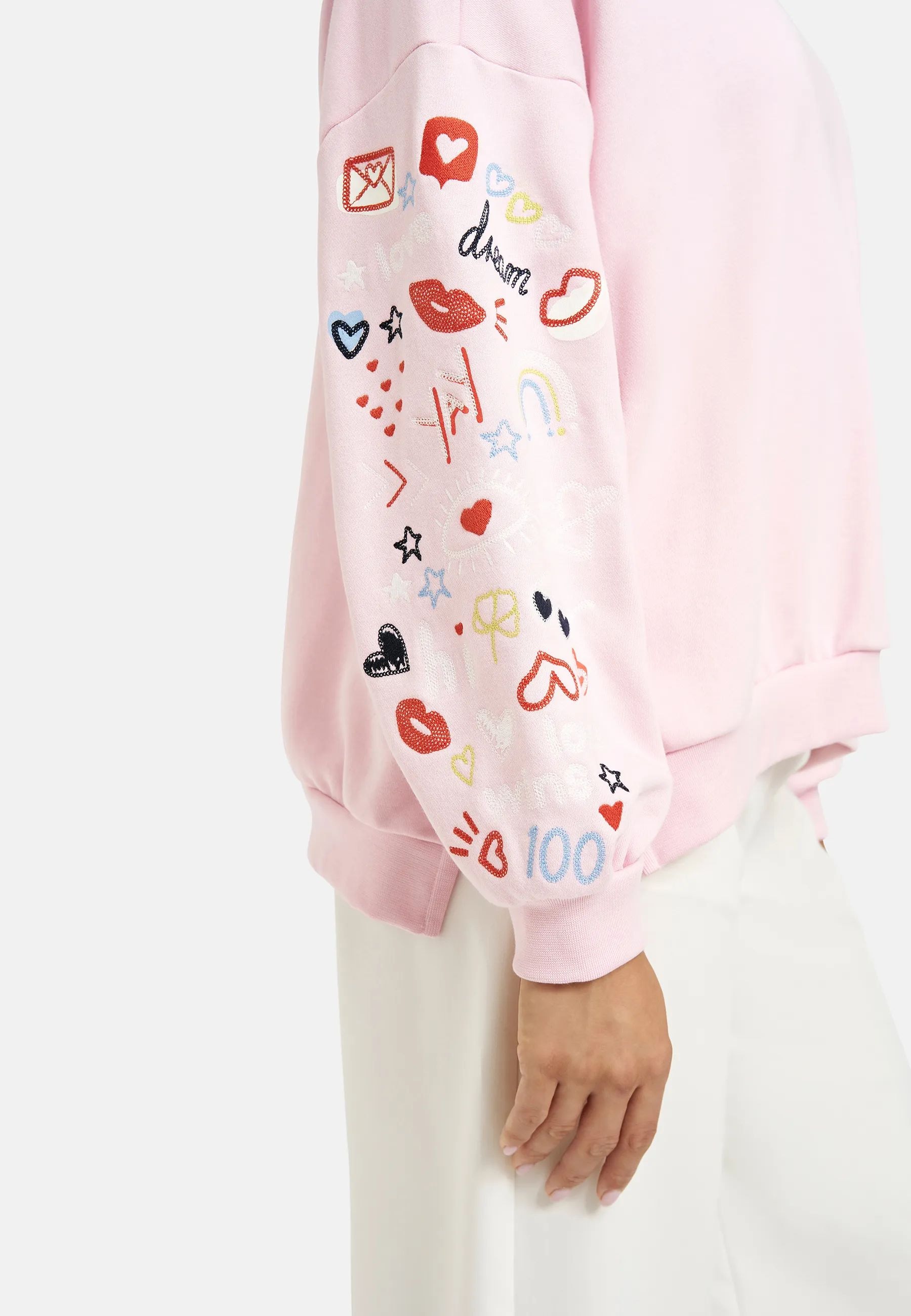 Smith & Soul Sweatshirt , mit V-Ausschnitt, Oversize, bestickt

