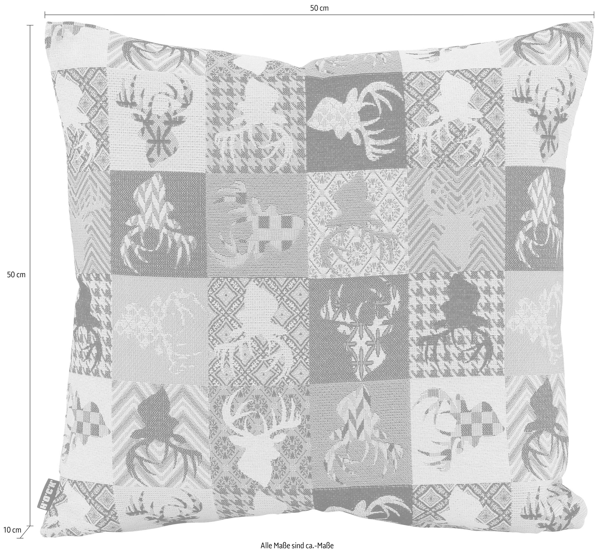 H.O.C.K. Dekokissen »Harry Hirsch Tegan Patch« mit kleinen Hirschmotiven, Kissenhülle mit Füllung, 1 Stück