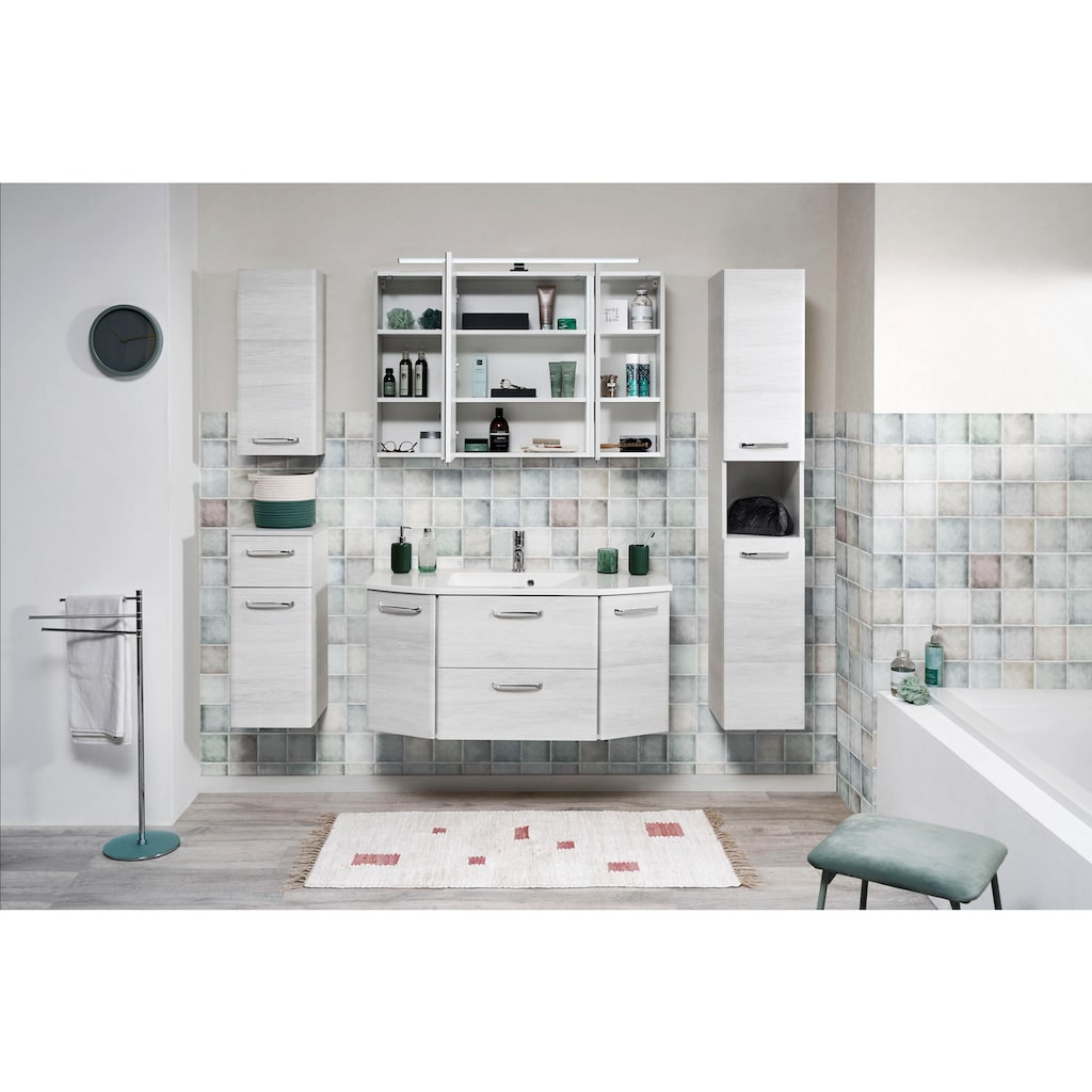Saphir Waschtisch »Quickset Waschplatz inkl Mineralmarmor-Waschtisch, 112cm breit 2 Türen«