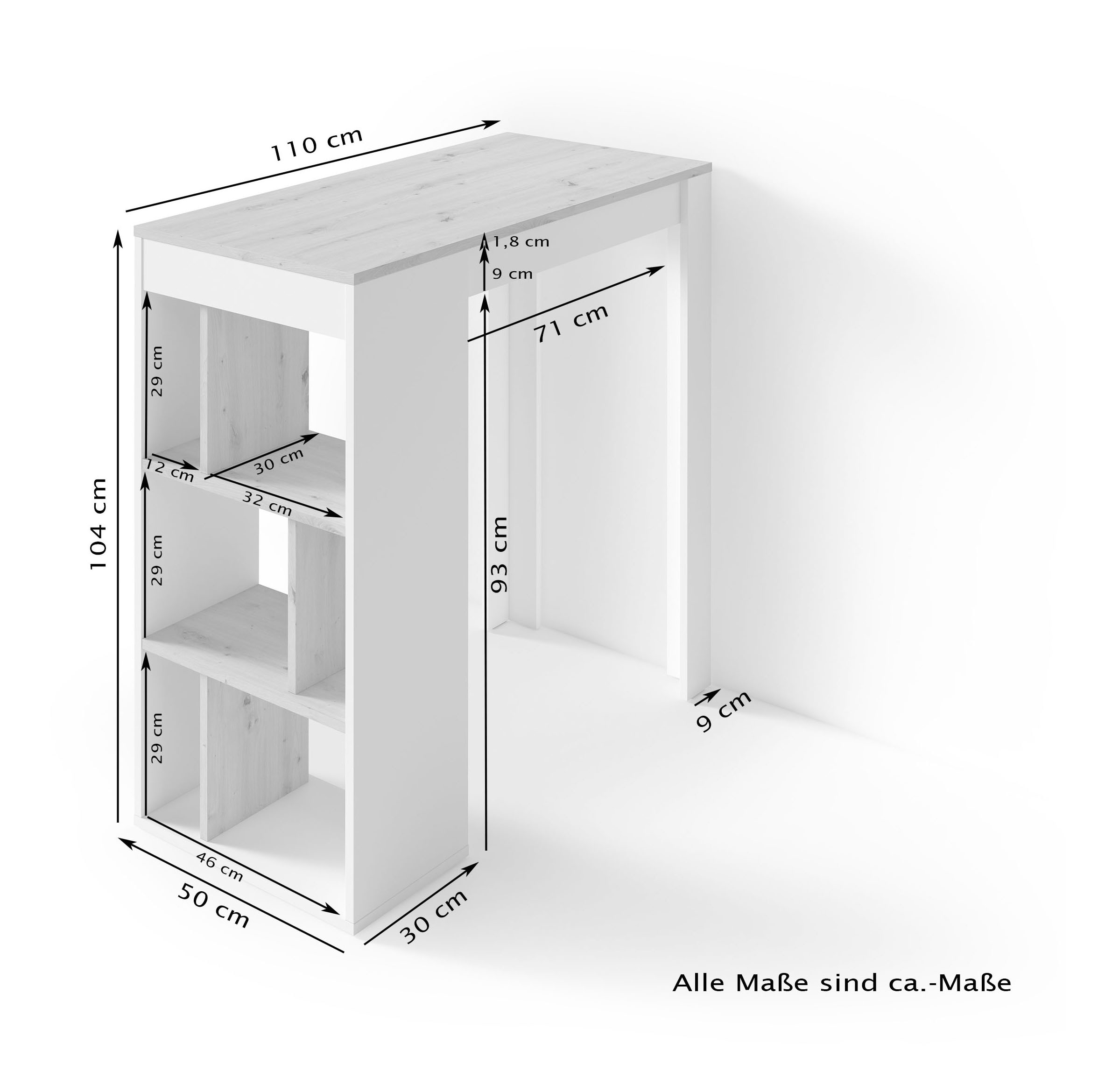 byLIVING Bargruppe »Essgruppe Casino 01, Moby« Set, Tisch mit Barhockern, 3 Stk. tlg. Barhocker höhenverstellbar