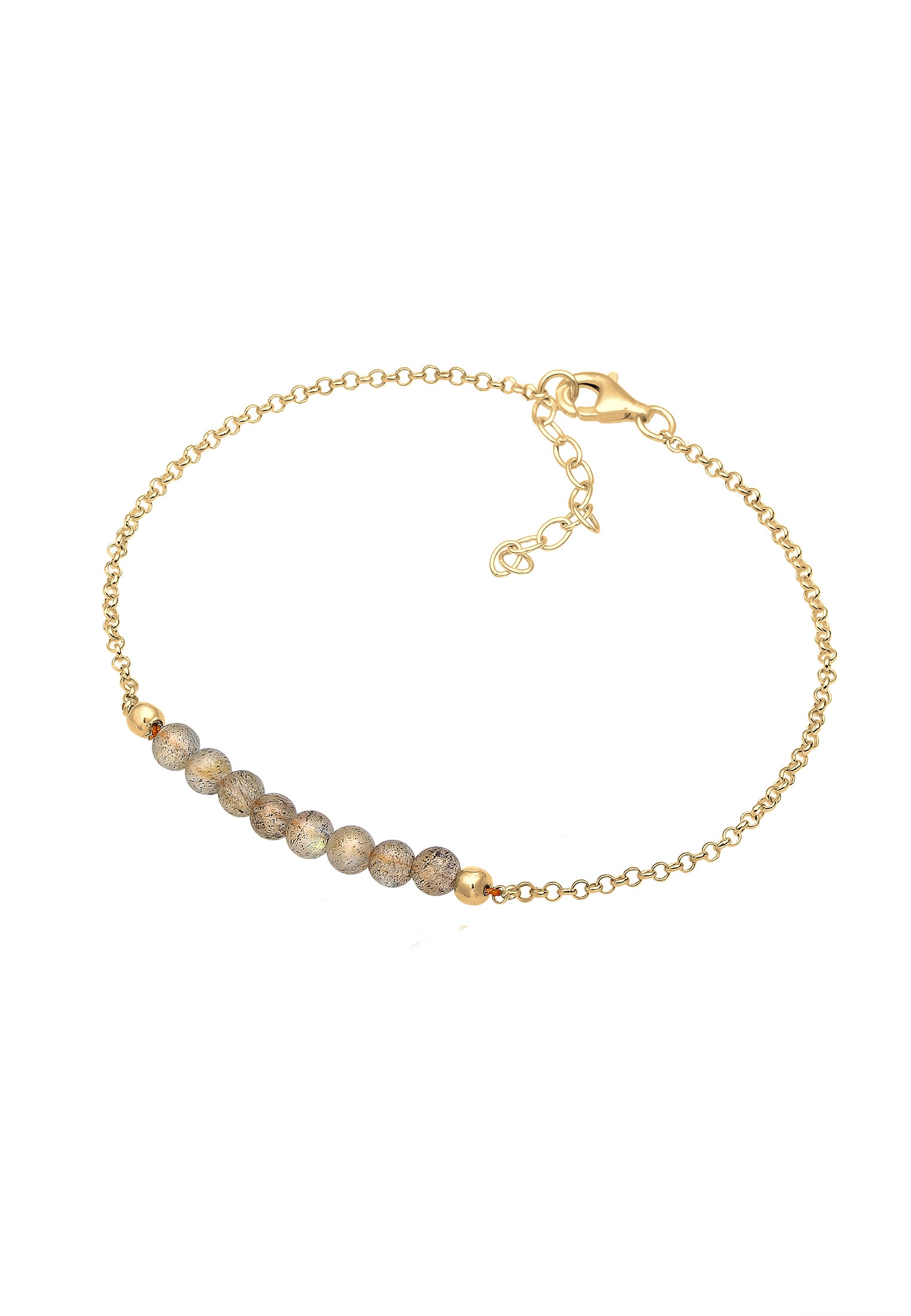 Elli Armkette »Armband Elli Armband Labradorit Edelstein Kugeln 925 Silber vergoldet«