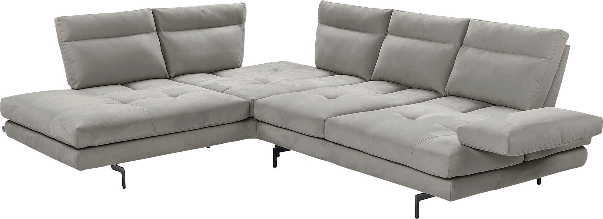 CALIA ITALIA Ecksofa »Toby Wing, L-Form, Designsofa mit sensationellem Sitzkomfort«, Sitztiefenverstellung, funktionale Ecke, Füße in schwarz matt