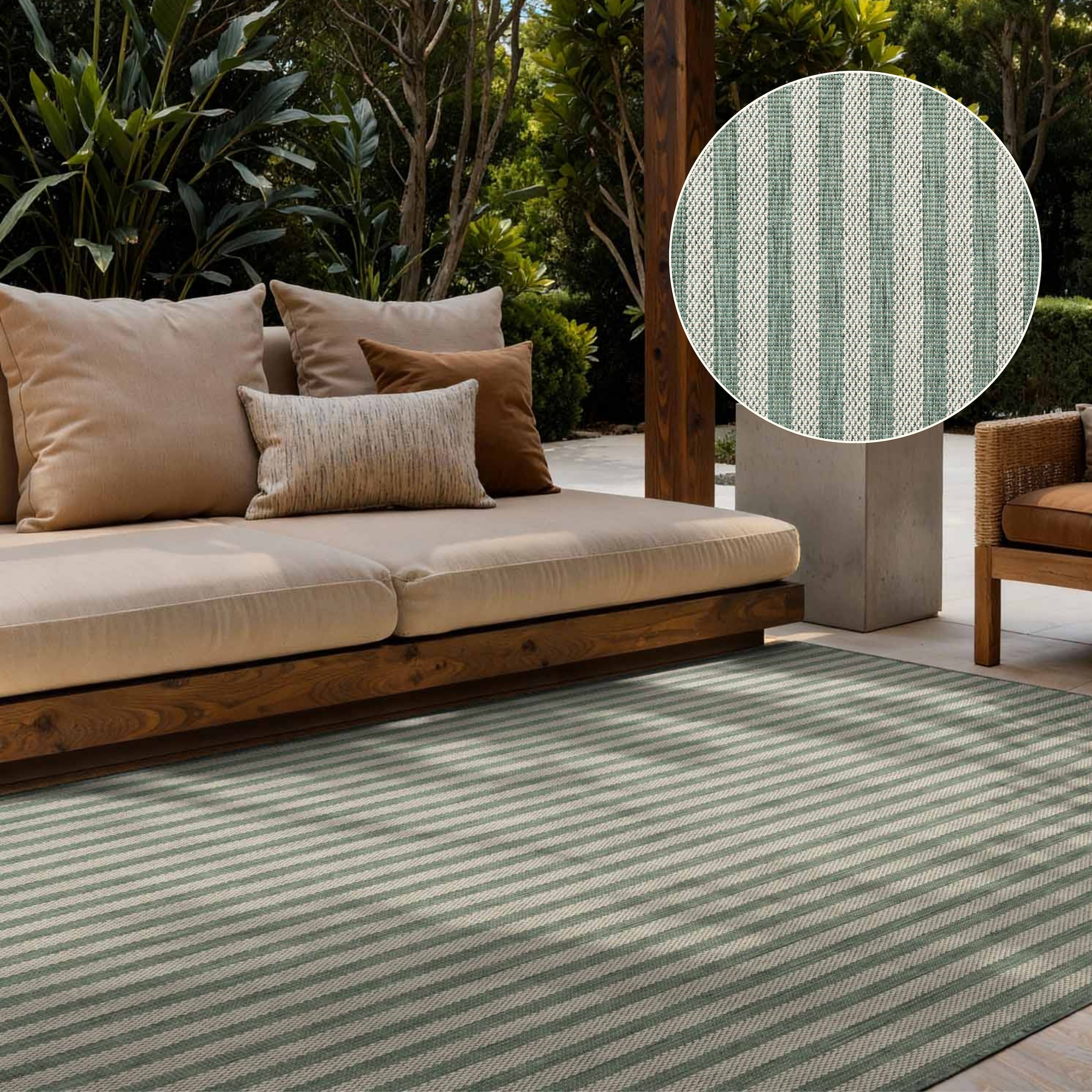 Ted Baker Teppich »Linley , Wendeteppich« rechteckig 8 mm Höhe Designteppich, Wetterfest, Pflegeleicht, Modern, Wohnzimmer, Terrasse