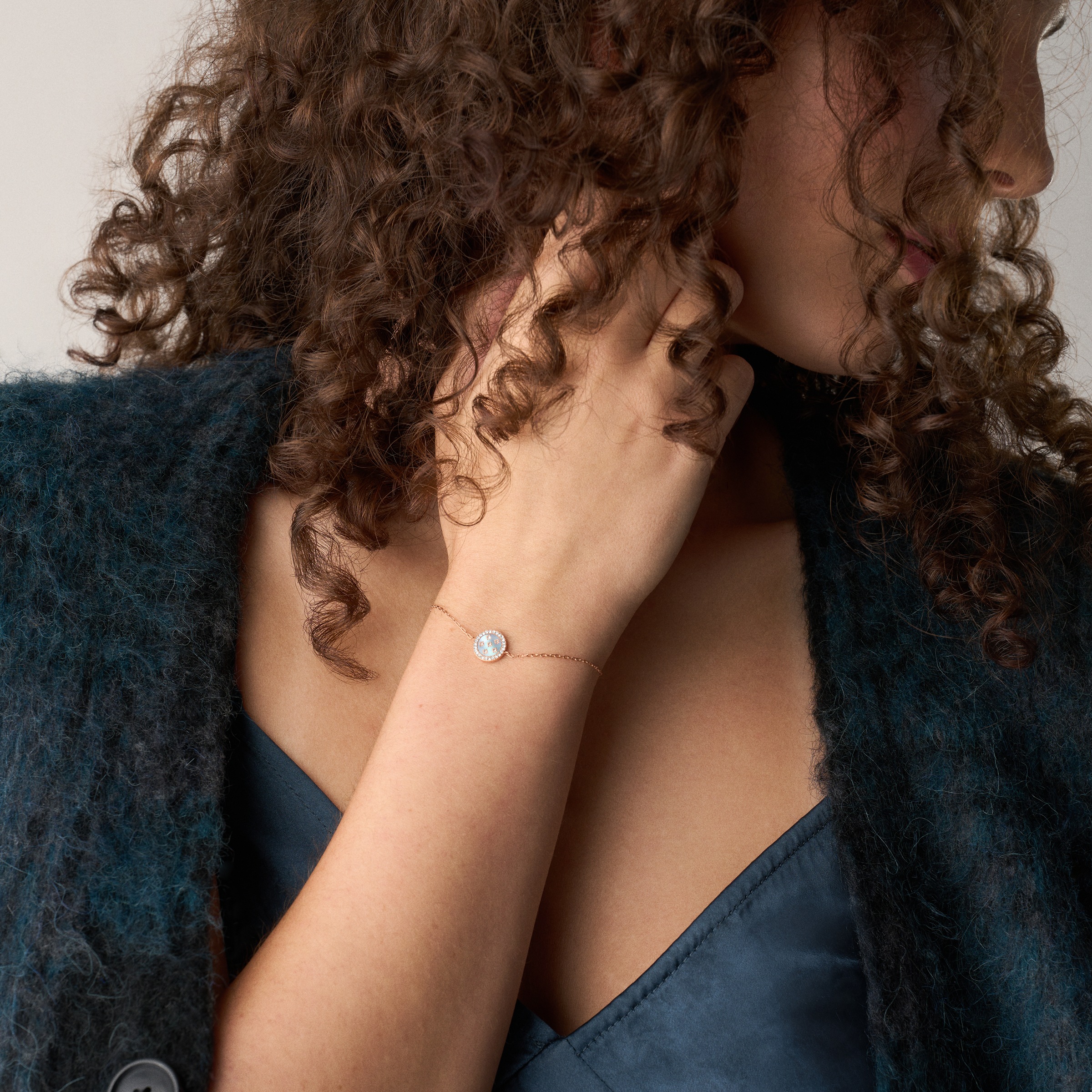 Fossil Armband »Schmuck Geschenk Edelstahl Armschmuck MERRIT« mit Glasstein - mit Perlmutt