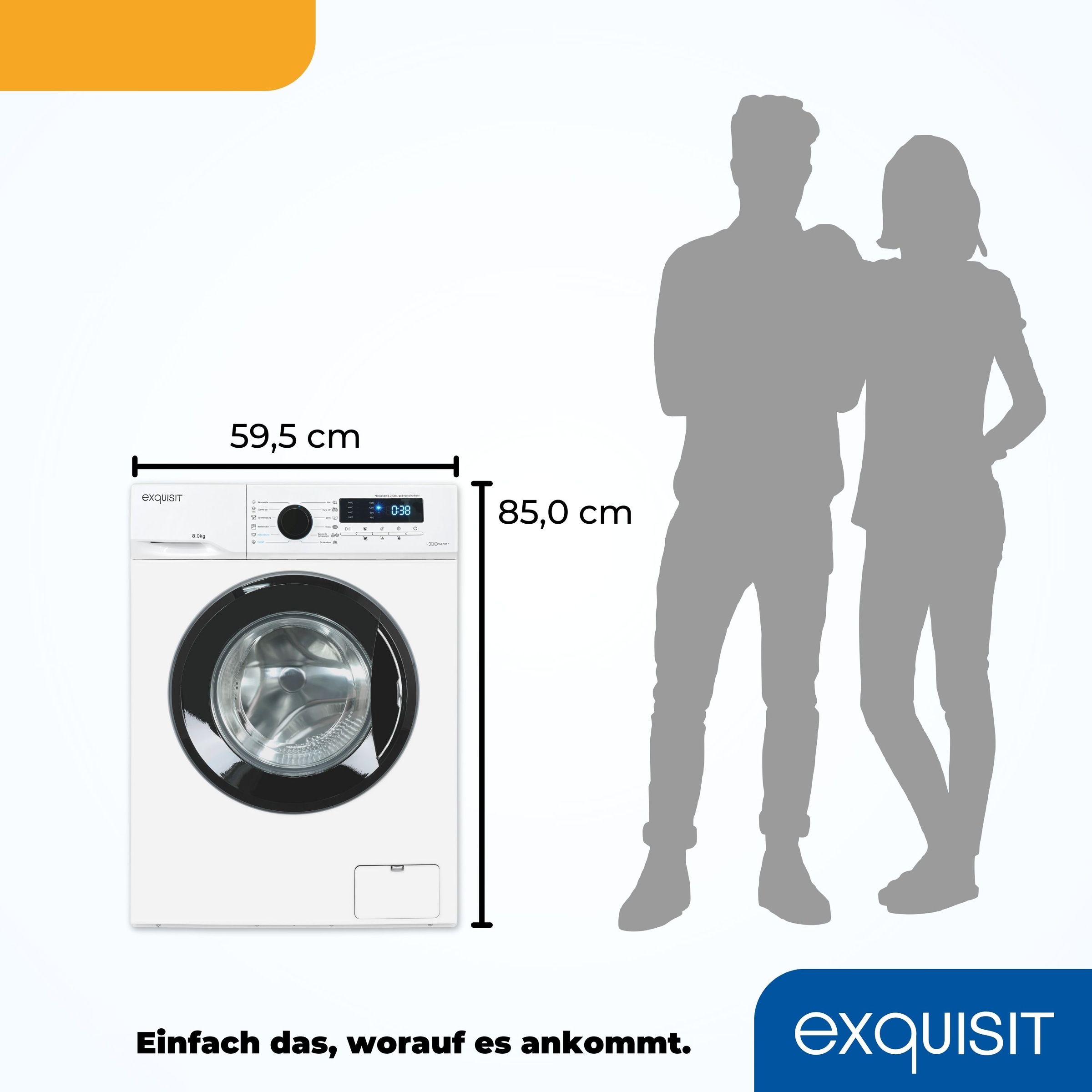 exquisit Waschmaschine »WA8014-020A weiss«, 8 kg, 1400 U/min