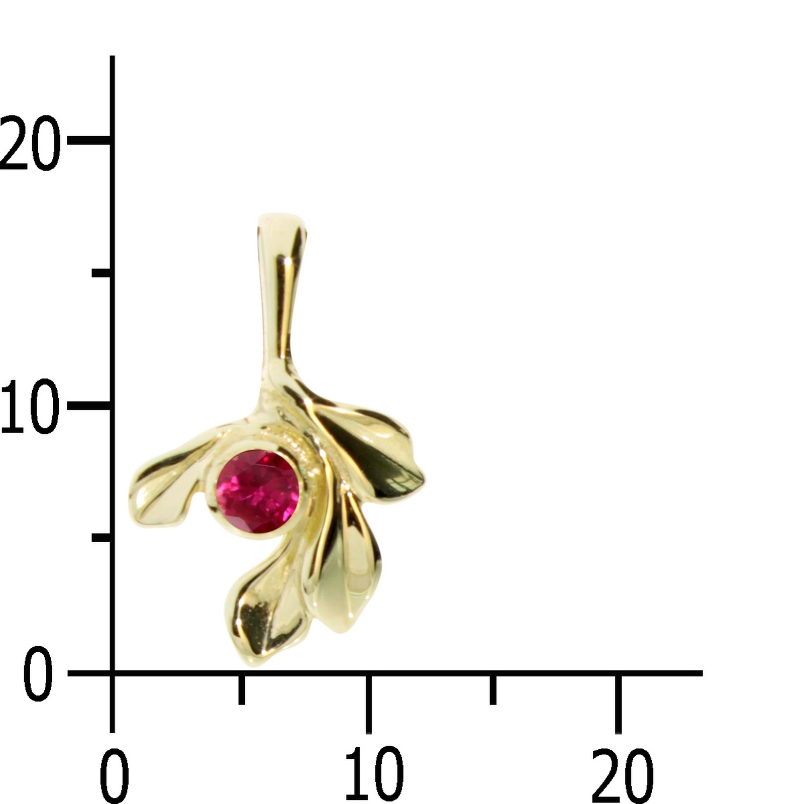 OSTSEE-SCHMUCK Kettenanhänger »- Blüte - Gold 333/000 - Rubin«