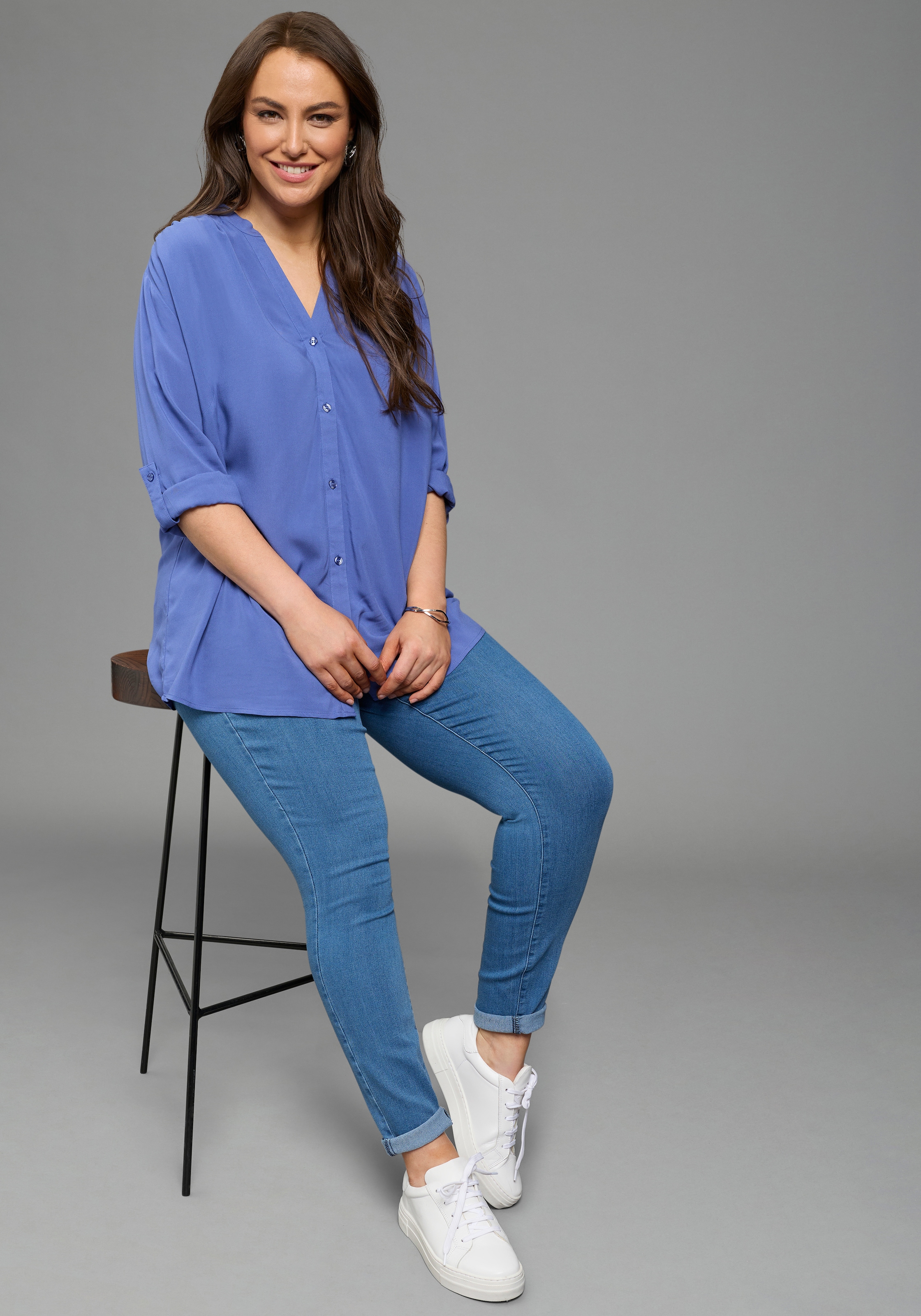 Laura Scott CURVE Longbluse »Große Größen« im Tunika Stil aus weicher Viskose