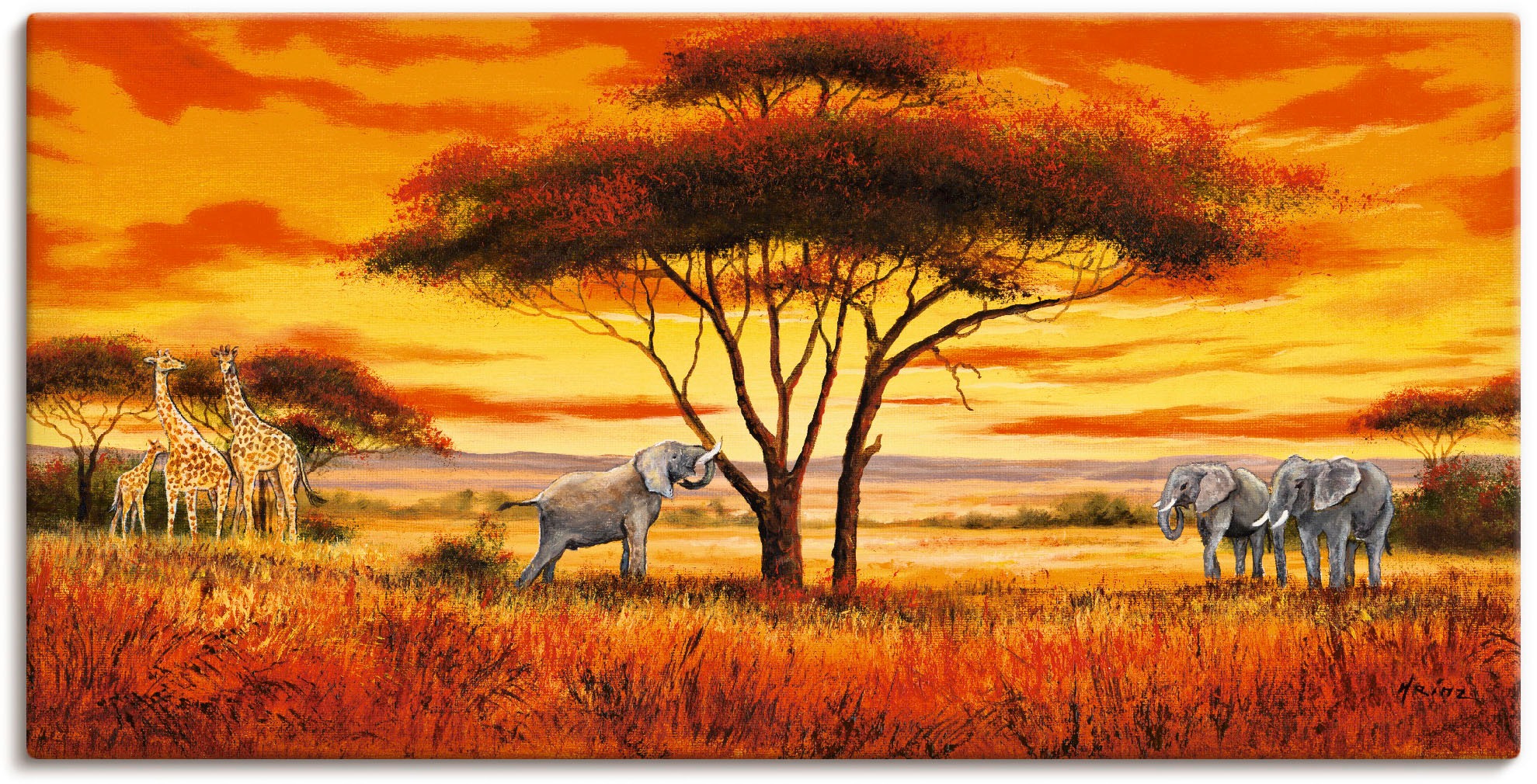 Artland Wandbild »Afrikanische Landschaft II«, Afrika, (1 St.), als Alubild, Outdoorbild, Leinwandbild, Wandaufkleber, versch. Größen