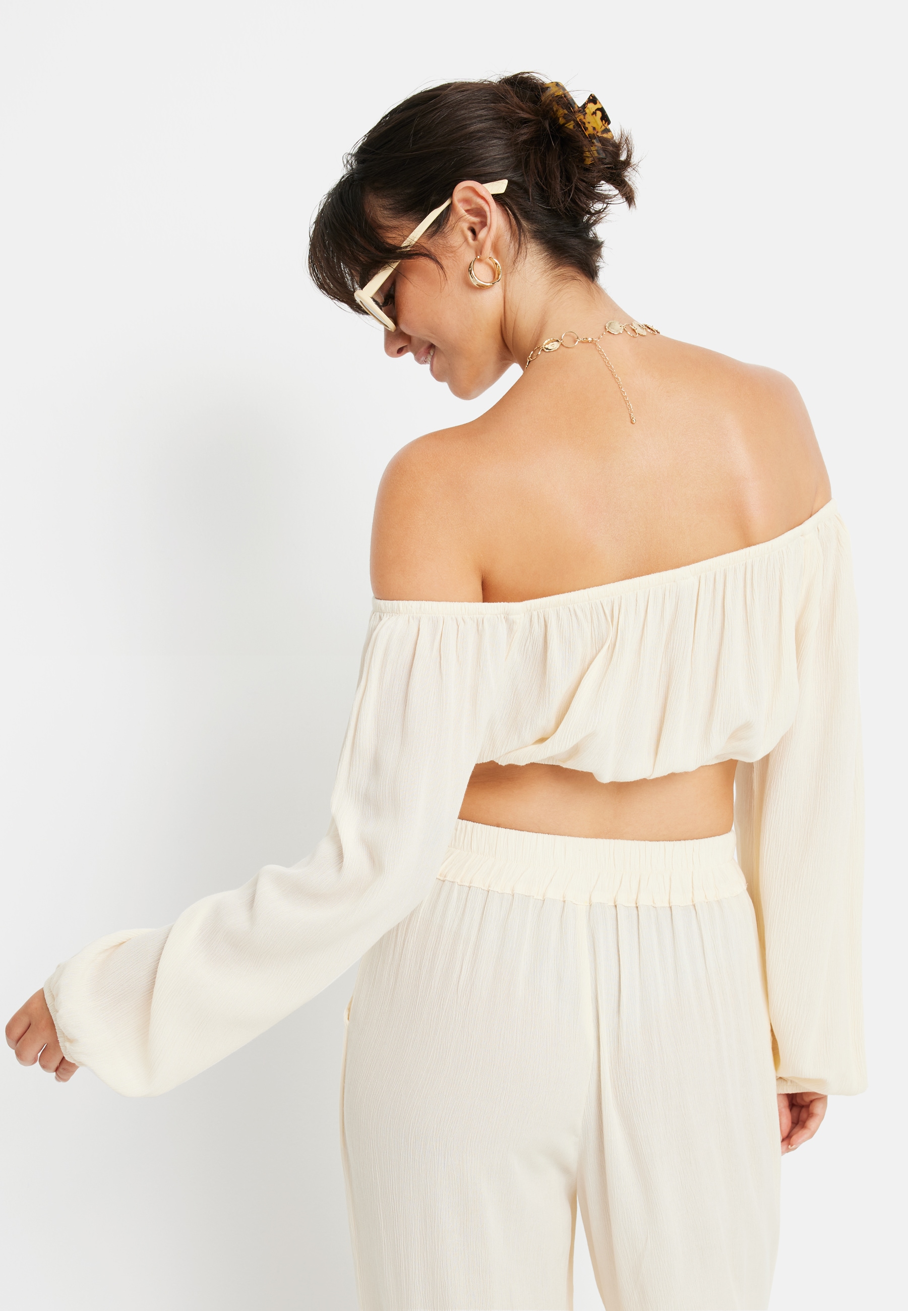 LSCN by LASCANA Carmenbluse, in verkürzter Länge