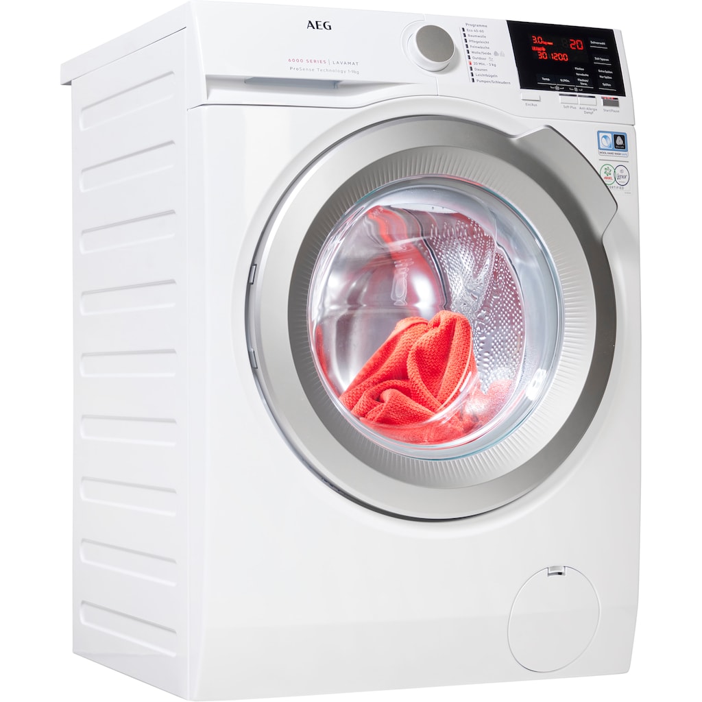 AEG Waschmaschine »L6FB49VFL«, Serie 6000, L6FB49VFL, 9 kg, 1400 U/min, Hygiene-/ Anti-Allergie Programm mit Dampf