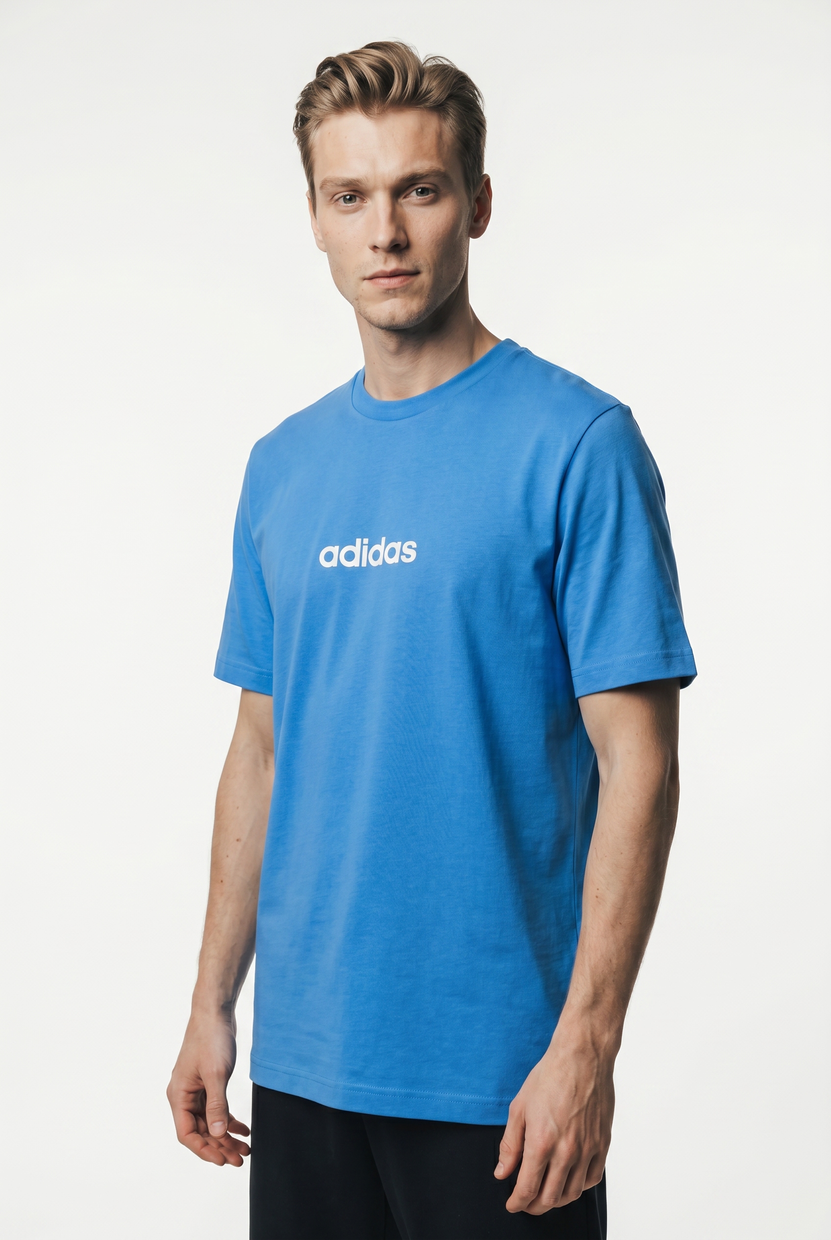 adidas Sportswear T-Shirt »ESSENTIALS LINEAR SINGLE JERSEY« überschnittene Schultern, Kurzarmdesign, aus Baumwolljersey