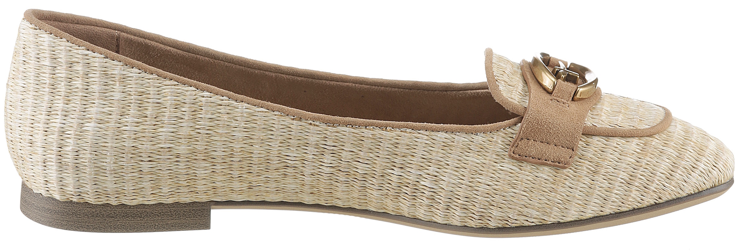 Tamaris Ballerina, Blockabsatz, Schlupfschuh, Businessschuh mit Tamaris-Schmuckelement