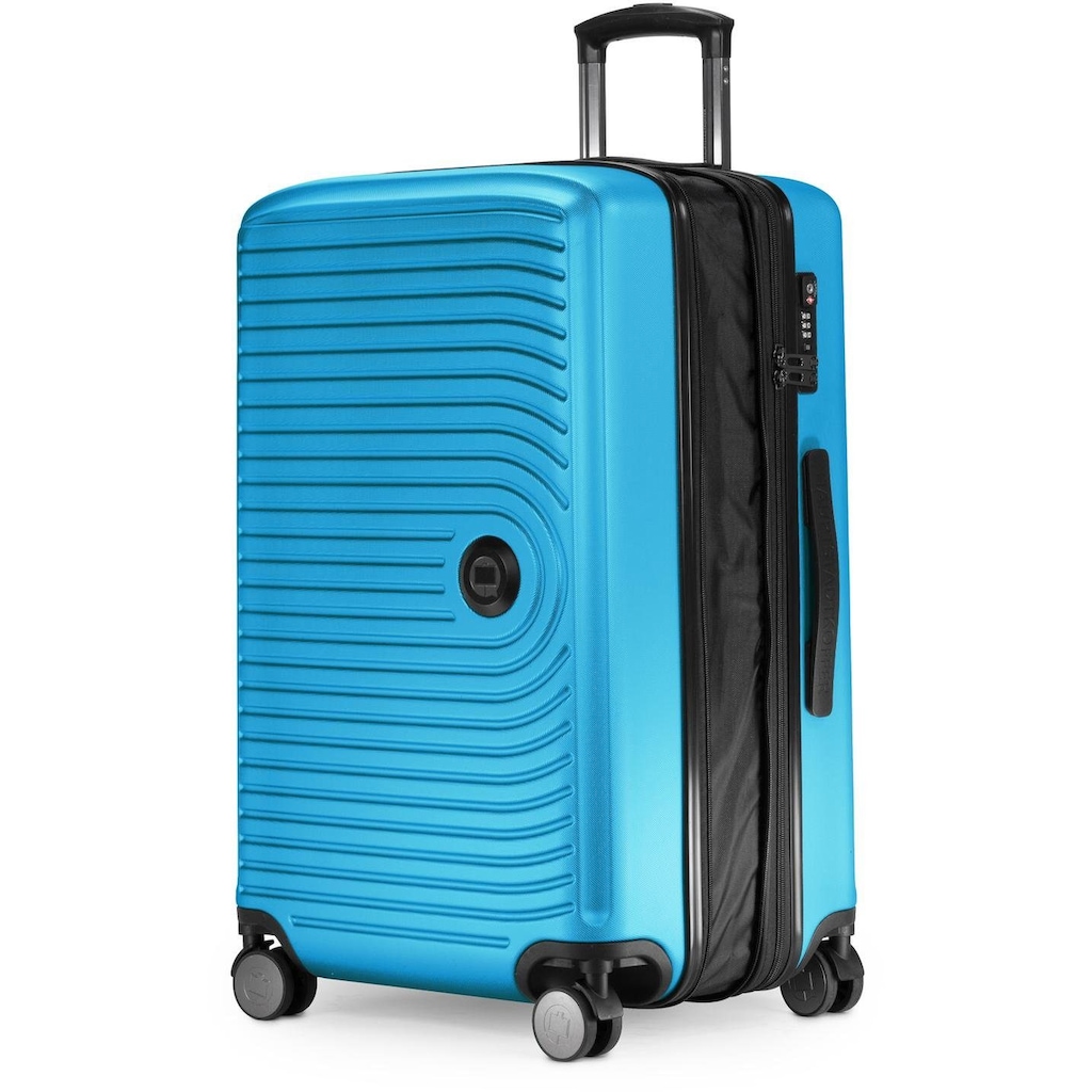 Hauptstadtkoffer Hartschalen-Trolley »Mitte, 68 cm, cyanblau«, 4 Rollen, Hartschalen-Koffer Reisegepäck TSA Schloss Volumenerweiterung