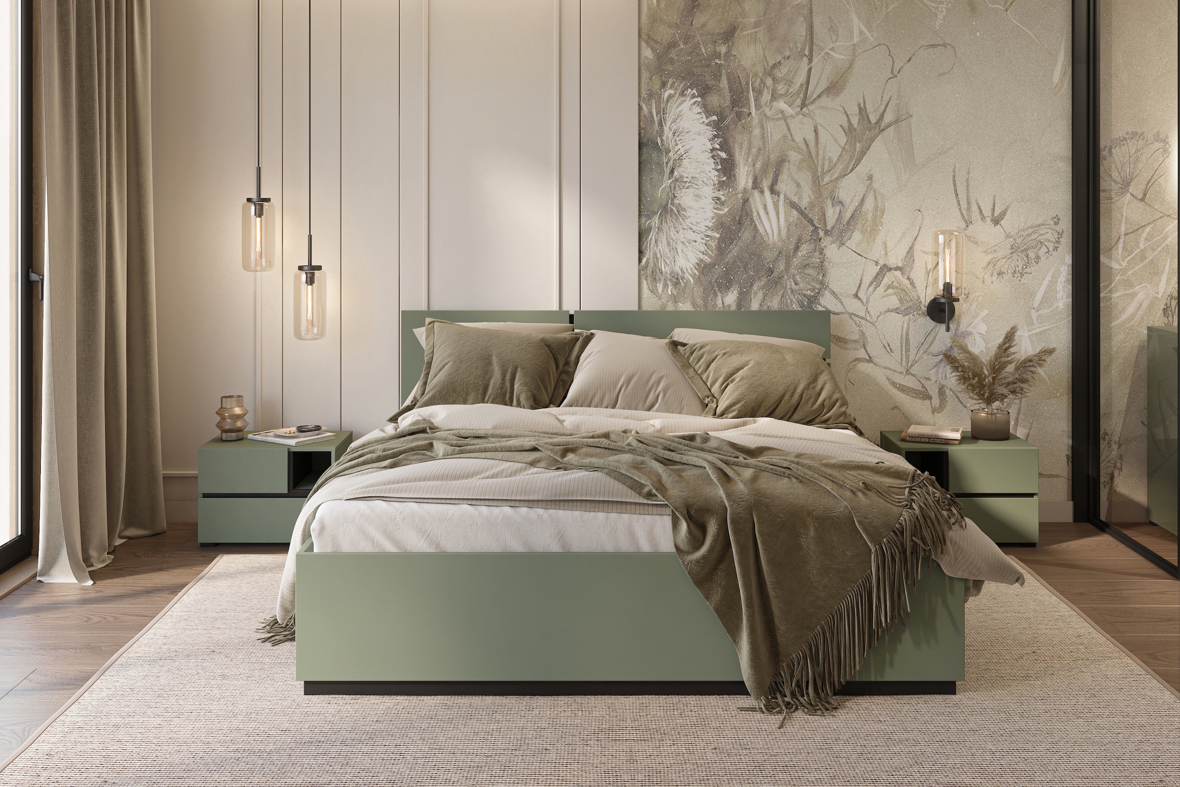 Home affaire Bettgestell »Cross, moderner Bettrahmen«, Doppelbett in zwei Grössen, stabiles Bettgestell