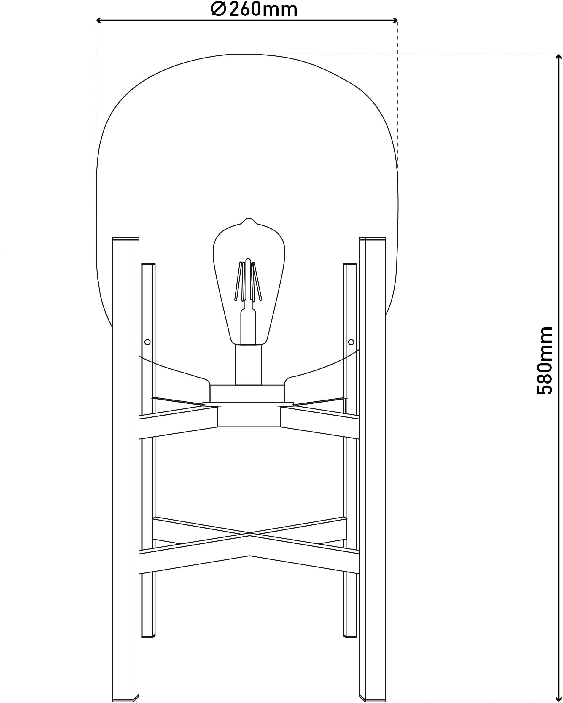 näve LED Sockelleuchte »Lora« LED-Modul 1 Stk. Warmweiß Glasschirm, Akku, inkl. USB-C-Kabel 100cm,Timer, Schiebeschalter, IP44