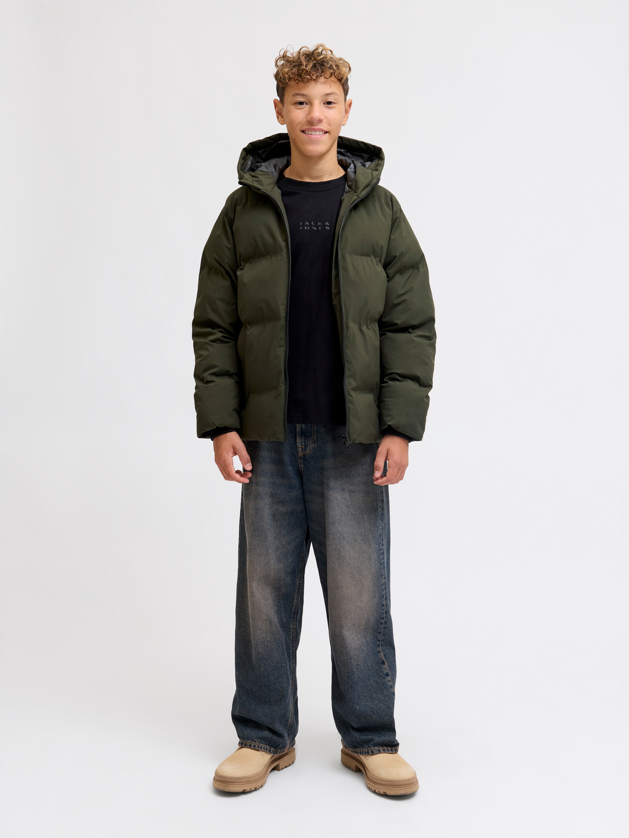 Jack & Jones Junior Steppjacke »JJKAITO PUFFER JACKET LN JNR« mit Kapuze