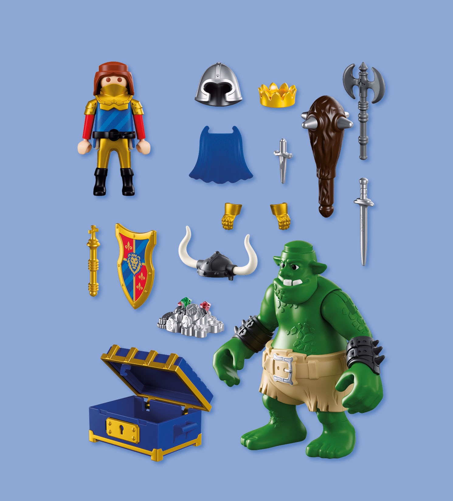 Playmobil® Konstruktions-Spielset »Troll mit Löwenritterschatz (72116), Knights«