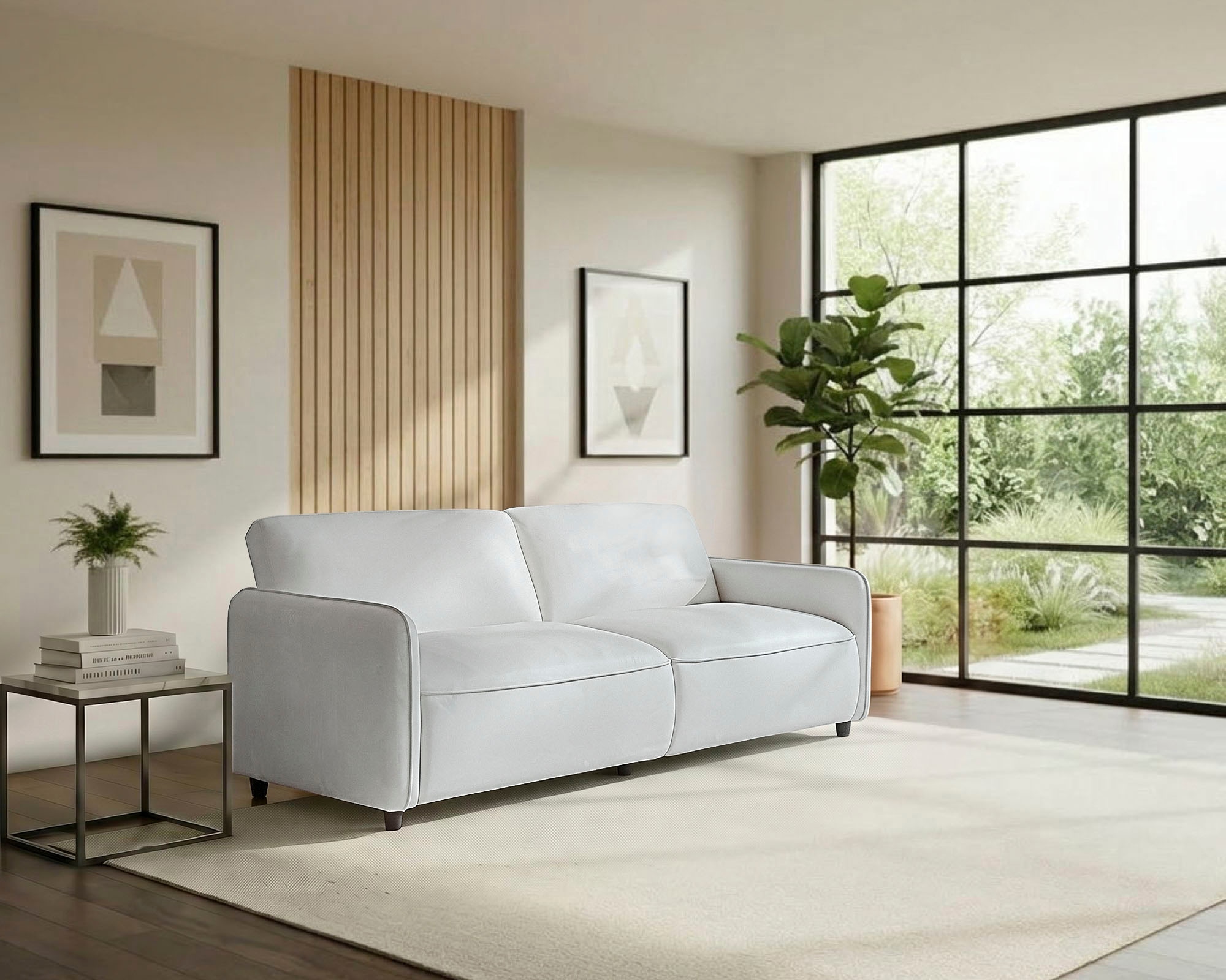 Dorel Home 3-Sitzer »Allie Curved Schlafsofa 209 cm« Bettfunktion (110/190), verstellbare Rückenlehne, Cord u. Velours
